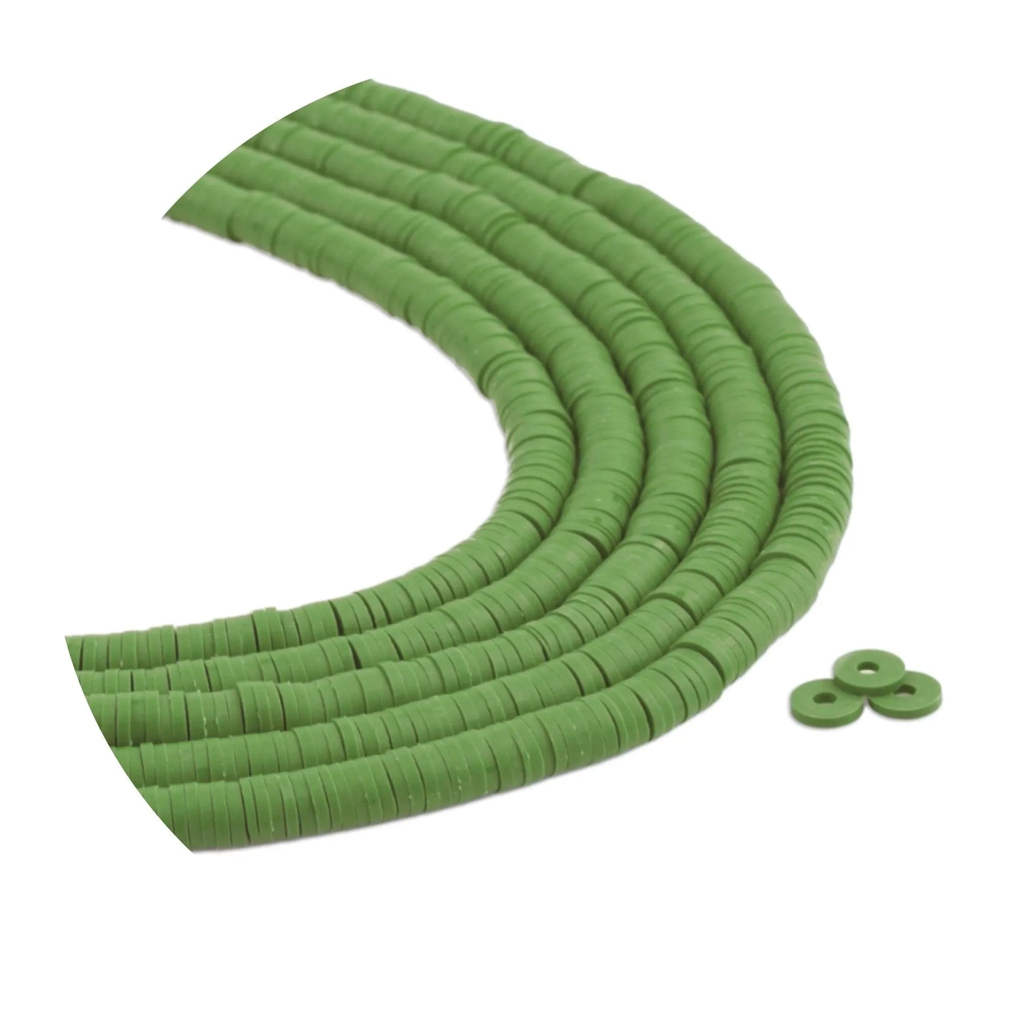 Heishi Polymer Clay Disc Beads - Olive Green (3200 beads) - DIY Craft Warehouse DIY Craft Warehouse