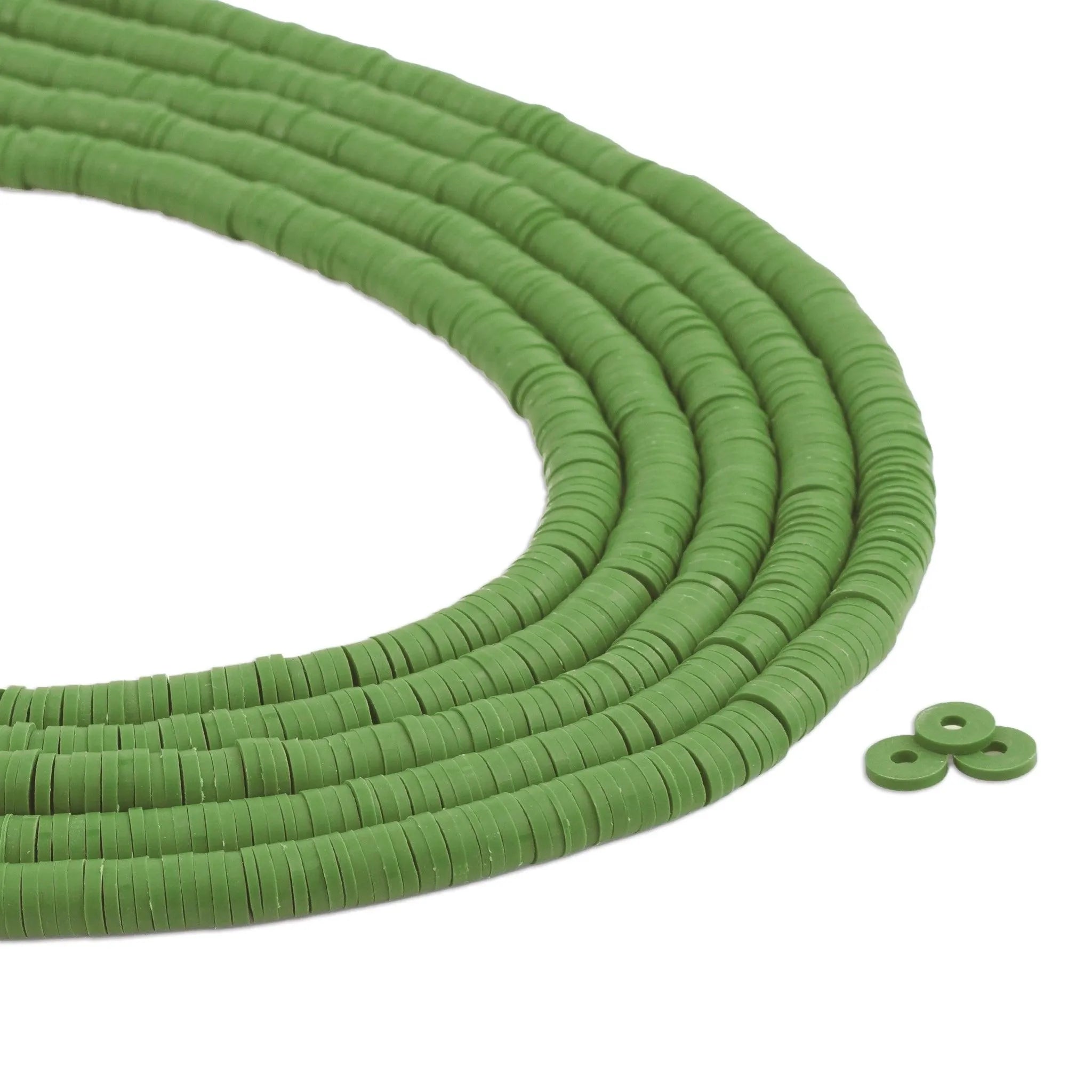Heishi Polymer Clay Disc Beads - Olive Green (3200 beads) - DIY Craft Warehouse DIY Craft Warehouse