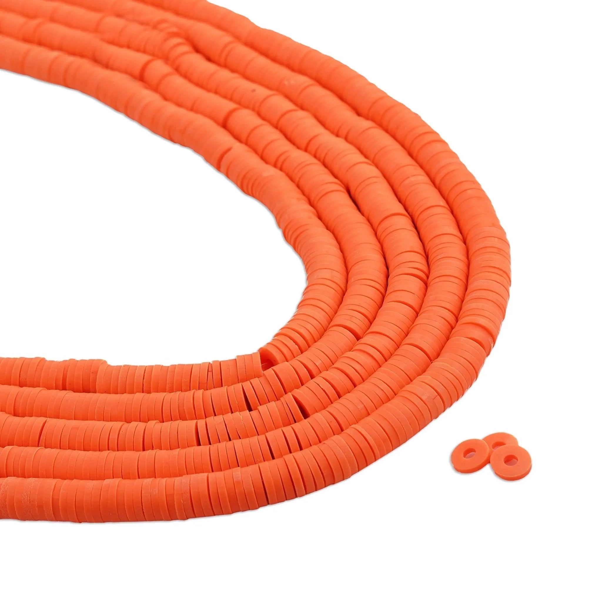 Heishi Polymer Clay Disc Beads- Orange (3200 beads) - DIY Craft Warehouse DIY Craft Warehouse