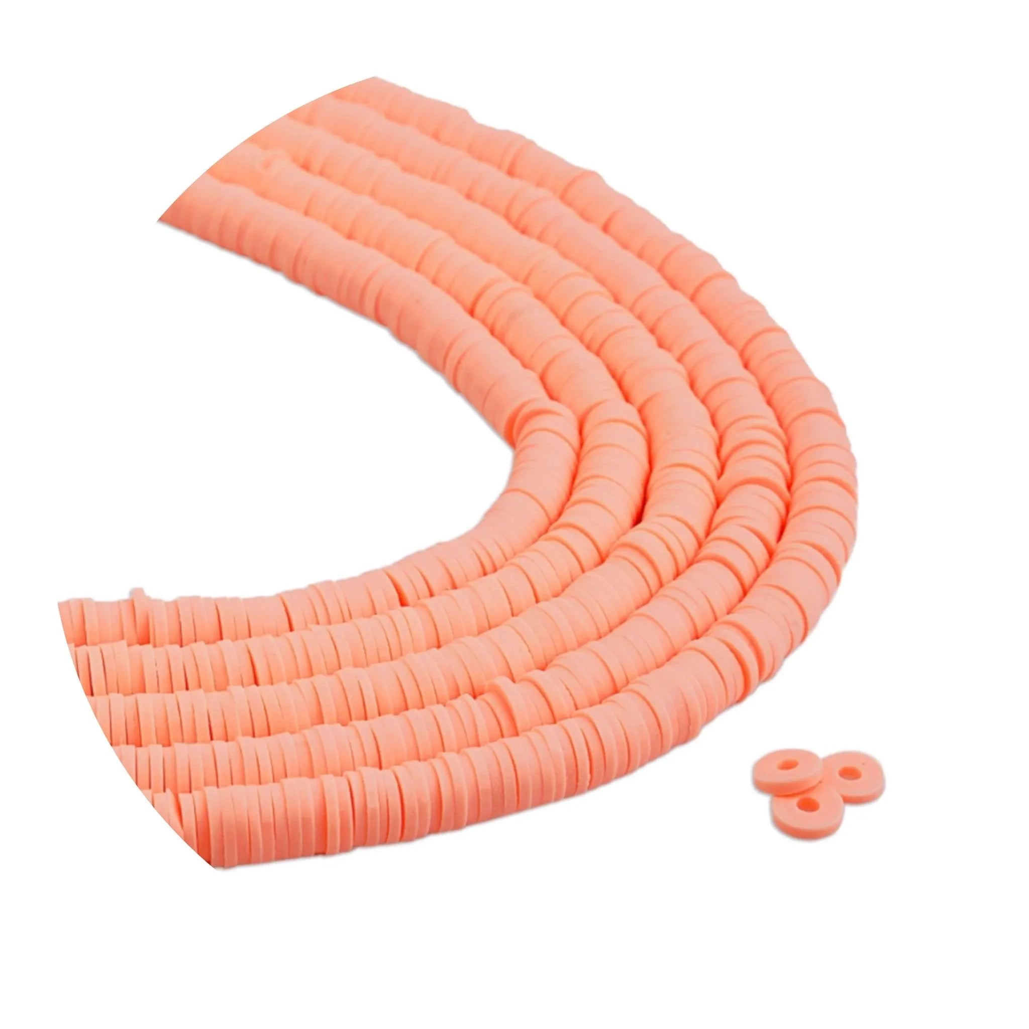 Heishi Polymer Clay Disc Beads - Pale Orange (3200 beads) - DIY Craft Warehouse DIY Craft Warehouse
