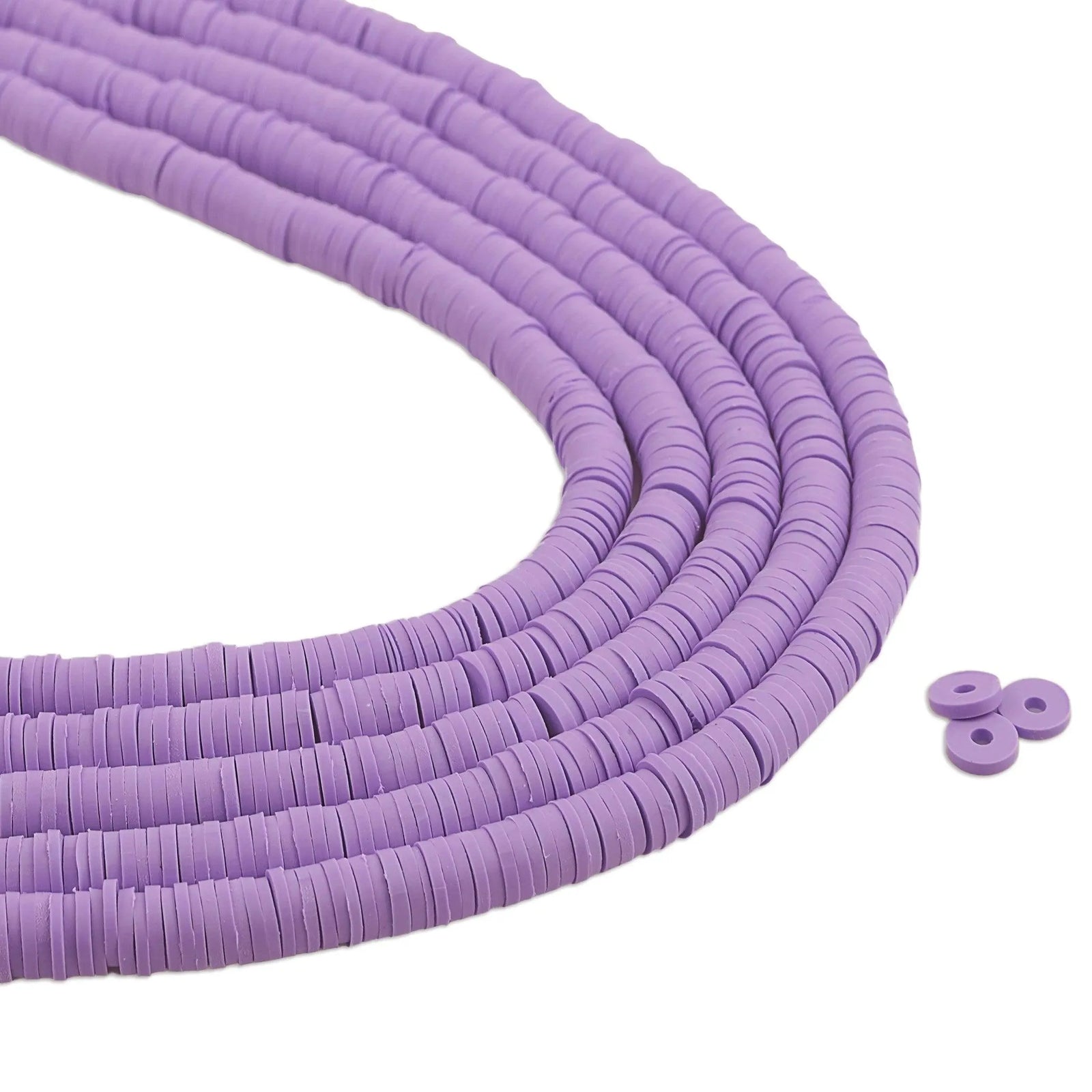 Heishi Polymer Clay Disc Beads - Pale Purple (3200 beads) - DIY Craft Warehouse