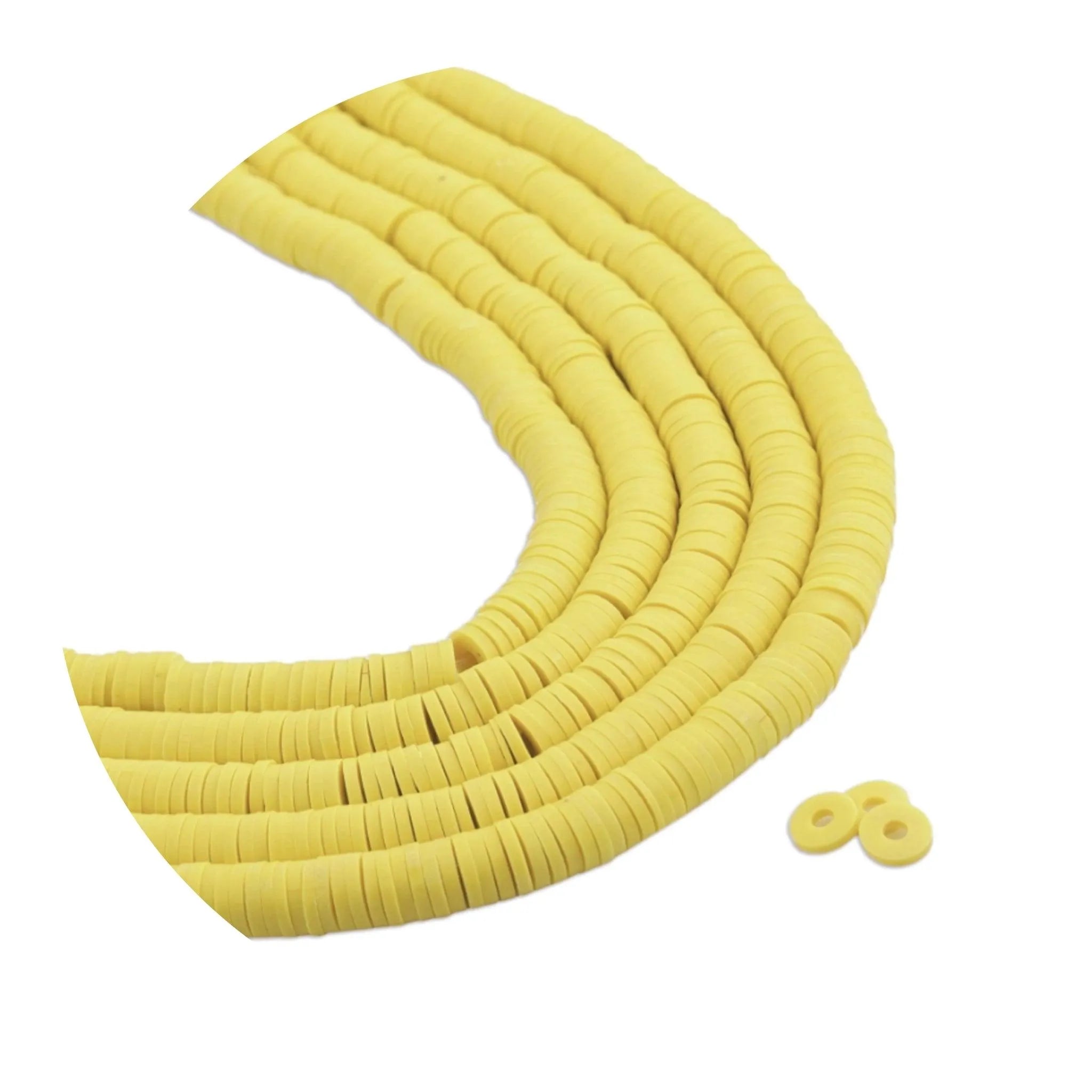 Heishi Polymer Clay Disc Beads - Pale Yellow (3200 beads) - DIY Craft Warehouse DIY Craft Warehouse