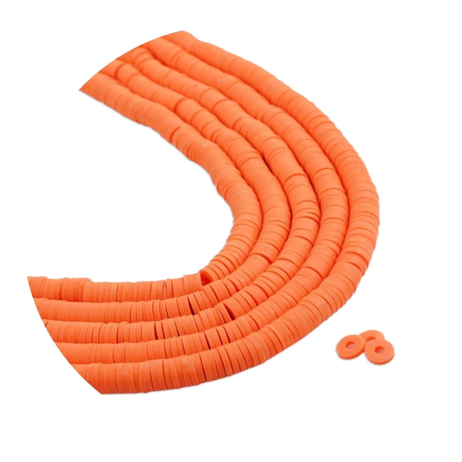 Heishi Polymer Clay Disc Beads - Pumpkin Orange (3200 beads) - DIY Craft Warehouse