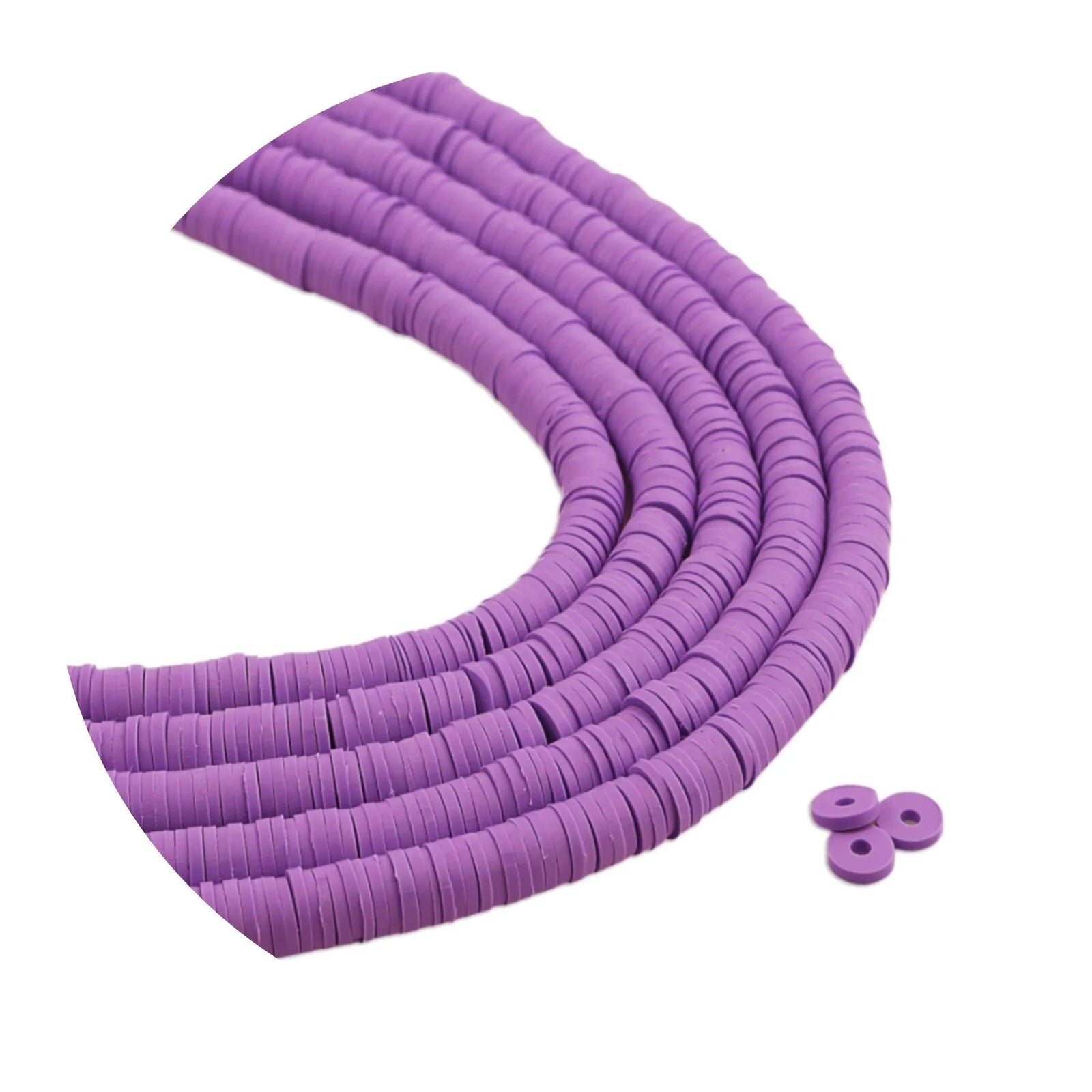 Heishi Polymer Clay Disc Beads- Purple (3200 beads) - DIY Craft Warehouse