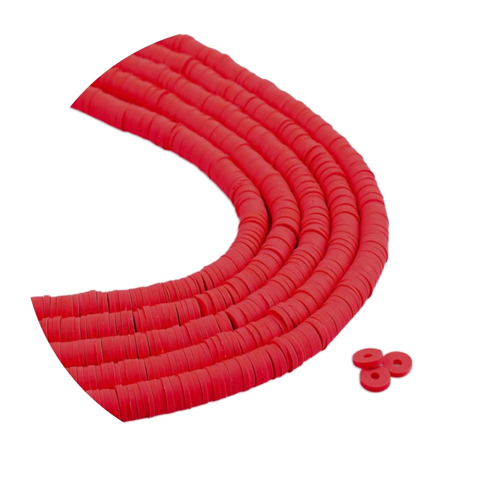 Heishi Polymer Clay Disc Beads - Red (3200 beads) - DIY Craft Warehouse