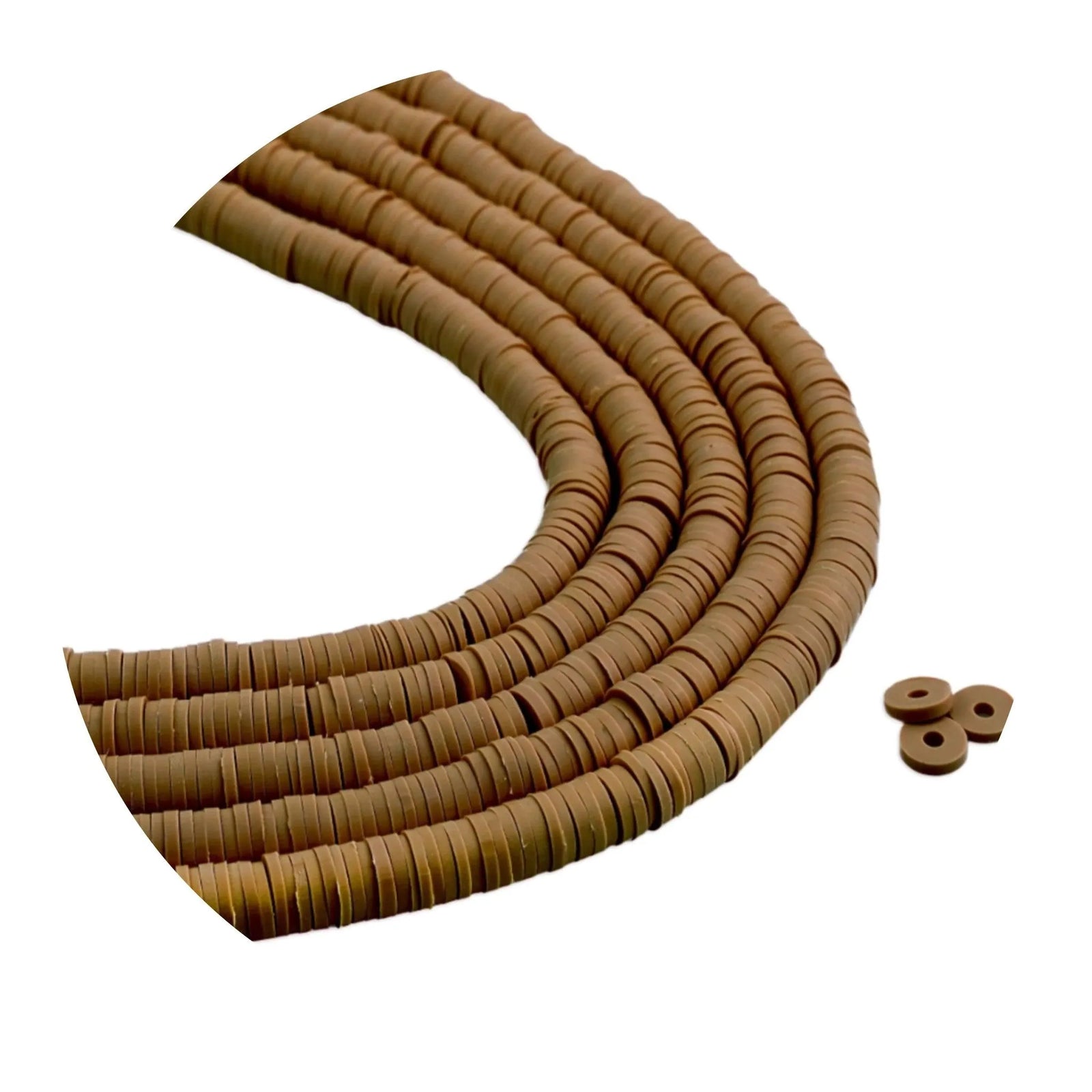 Heishi Polymer Clay Disc Beads - Spiced Brown (3200 beads) - DIY Craft Warehouse