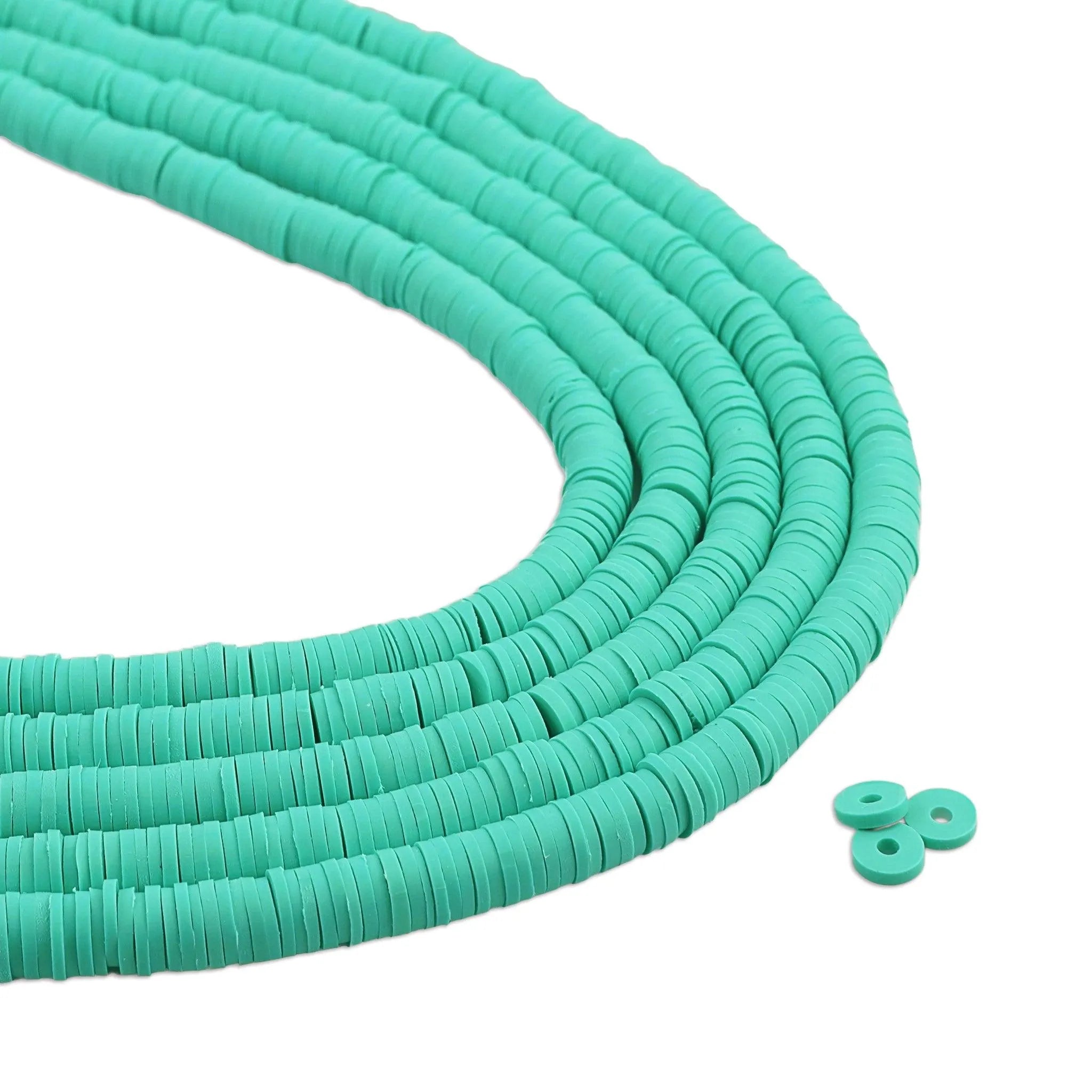 Heishi Polymer Clay Disc Beads - Teal (3200 beads) - DIY Craft Warehouse DIY Craft Warehouse