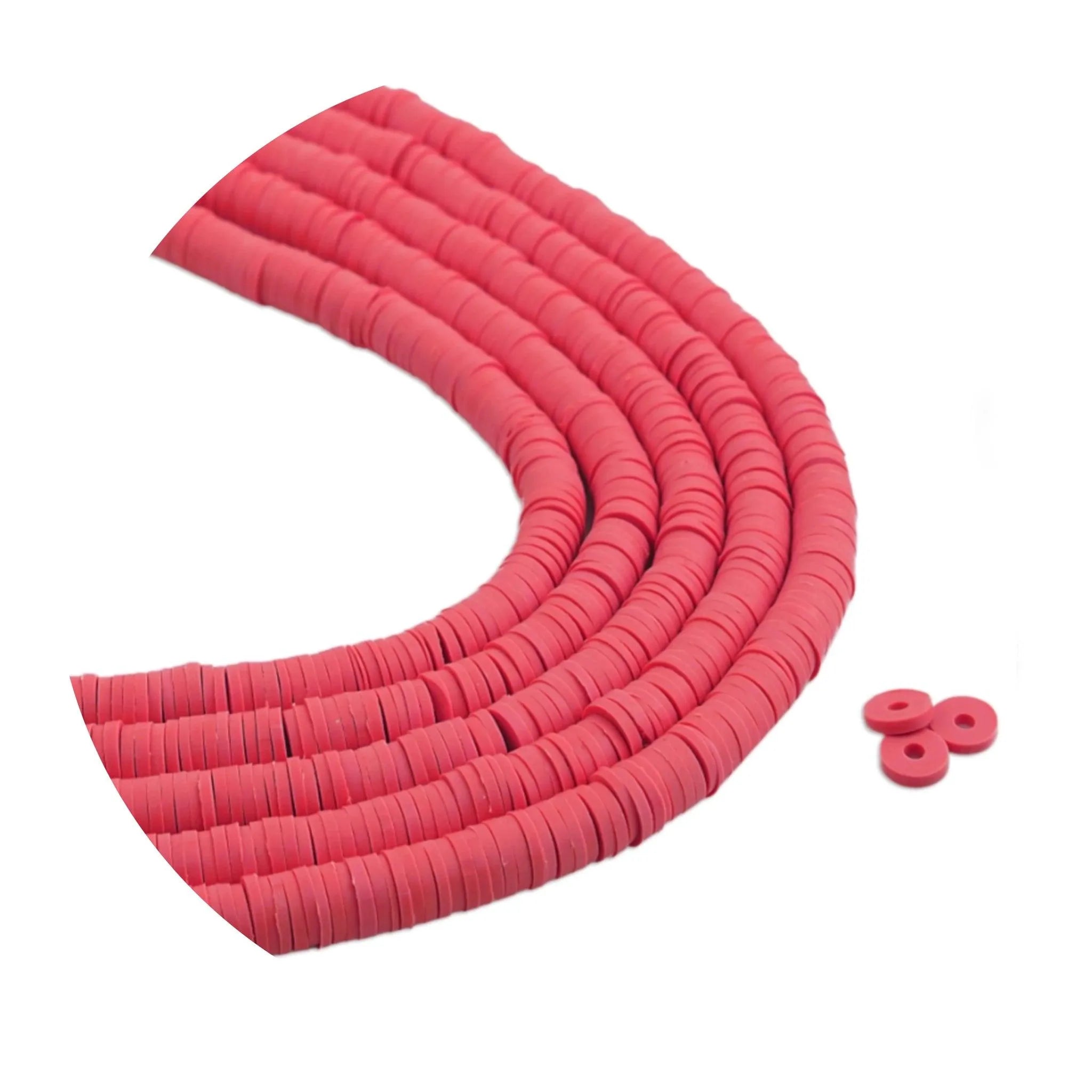 Heishi Polymer Clay Disc Beads - Watermelon Pink (3200 beads) - DIY Craft Warehouse DIY Craft Warehouse