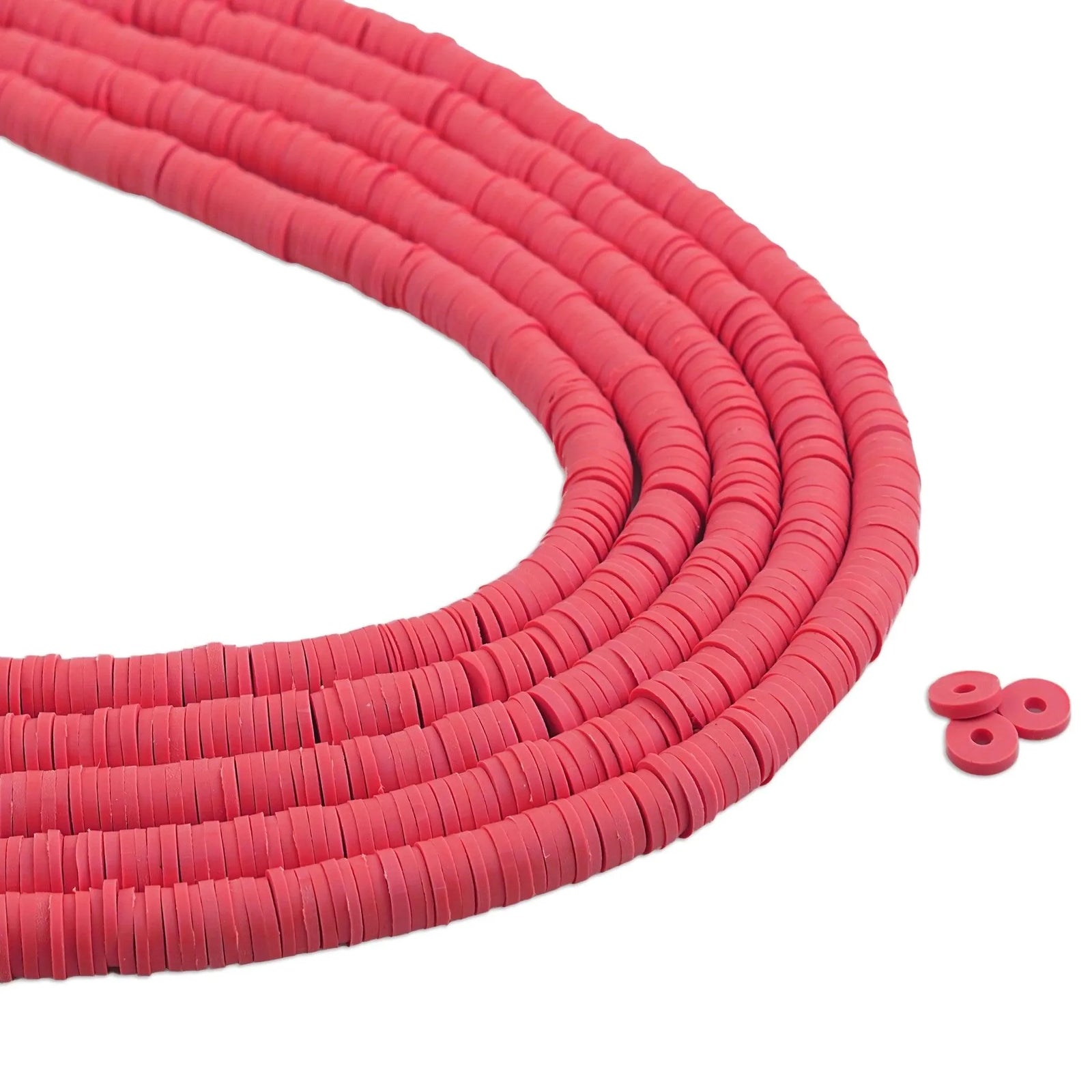 Heishi Polymer Clay Disc Beads - Watermelon Pink (3200 beads) - DIY Craft Warehouse