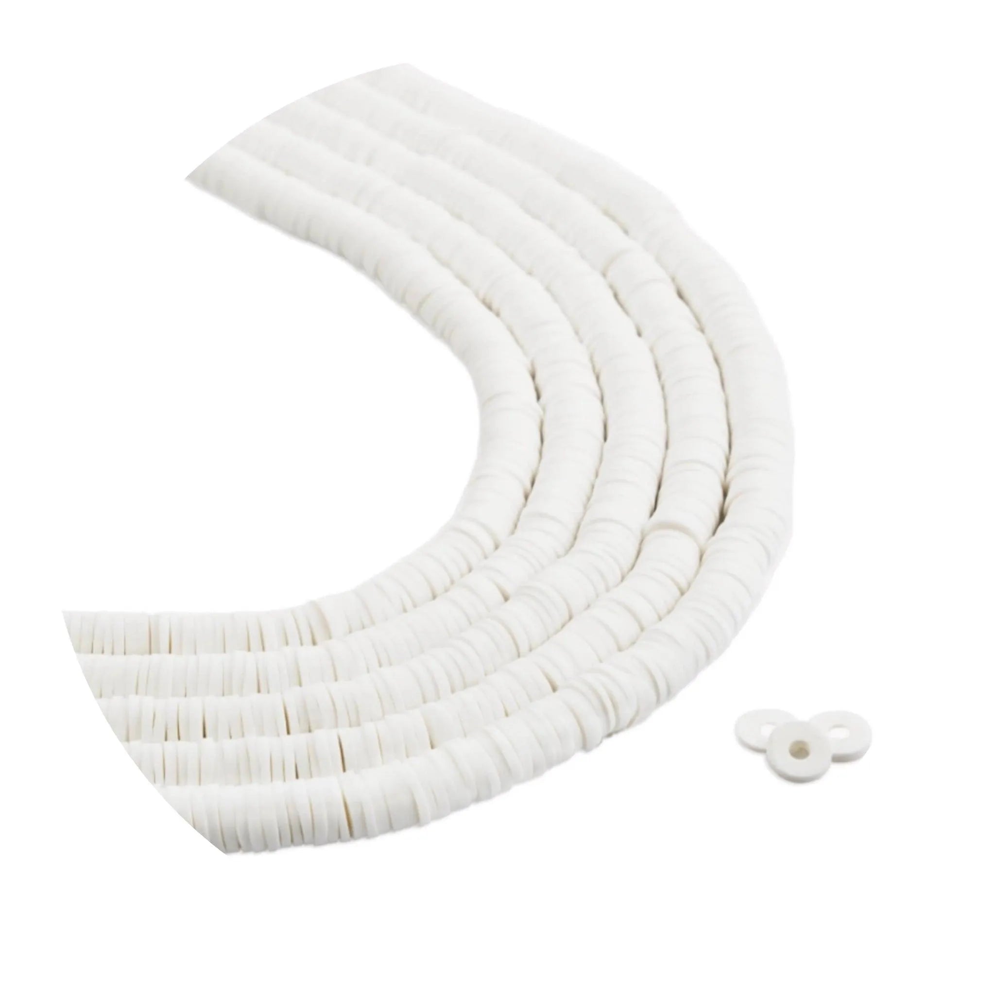 Heishi Polymer Clay Disc Beads - White (3200 beads) - DIY Craft Warehouse DIY Craft Warehouse