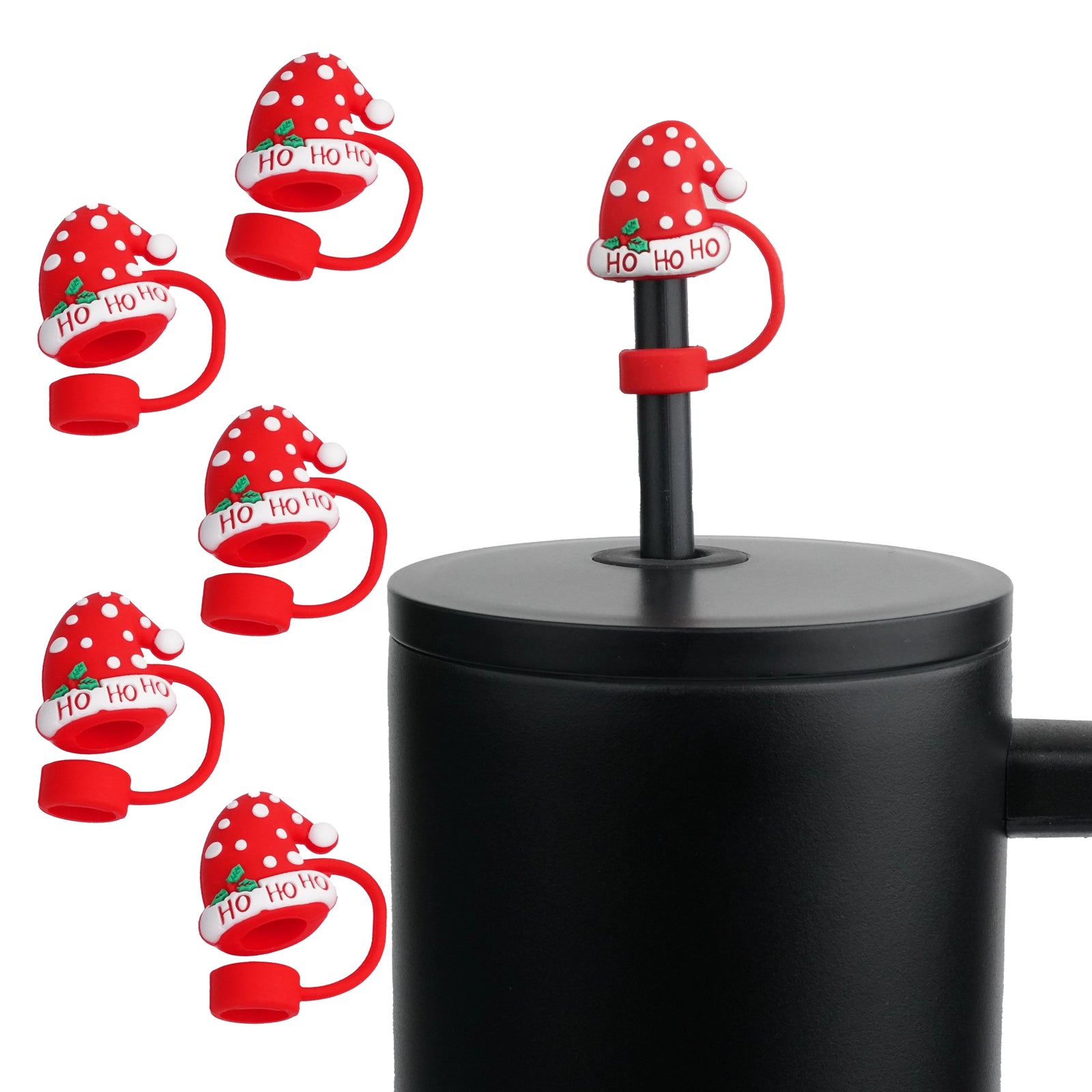 Master Maker Crafts -  Silicone Straw Topper - Ho,Ho,Ho Hat (5 Toppers) | Master Maker Crafts - Wholesale Craft Supplies - Fast Shipping from Ohio
