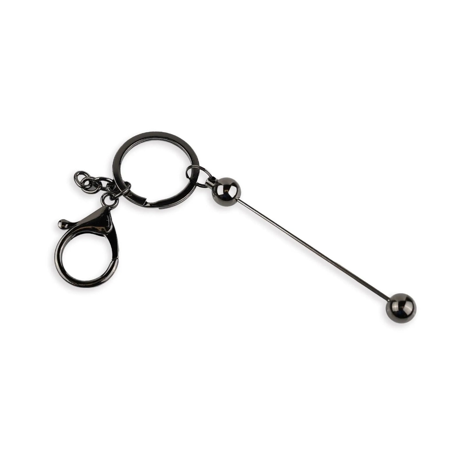 Keychain Bead-Able with Lobster Claw - Black Gloss - DIY Craft Warehouse