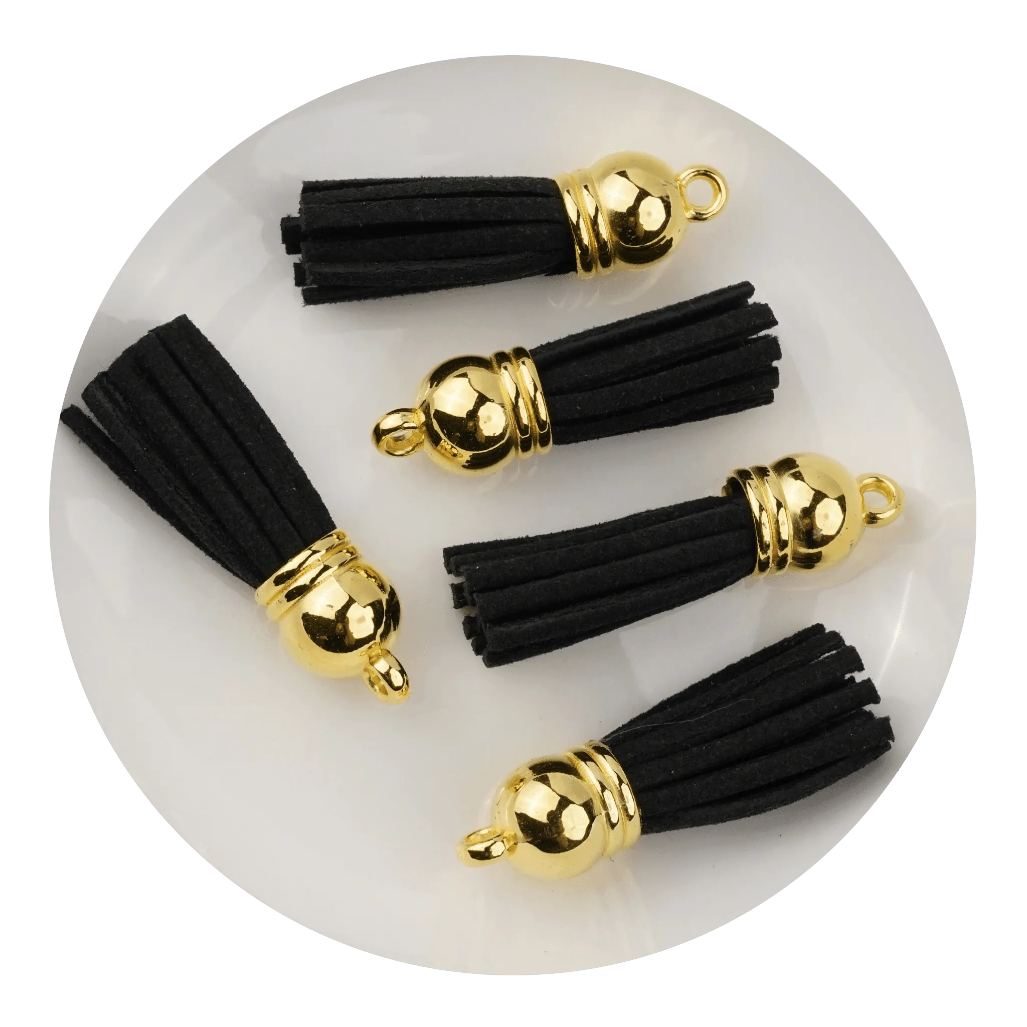 Keychain Tassel Gold Ring - Black - DIY Craft Warehouse DIY Craft Warehouse