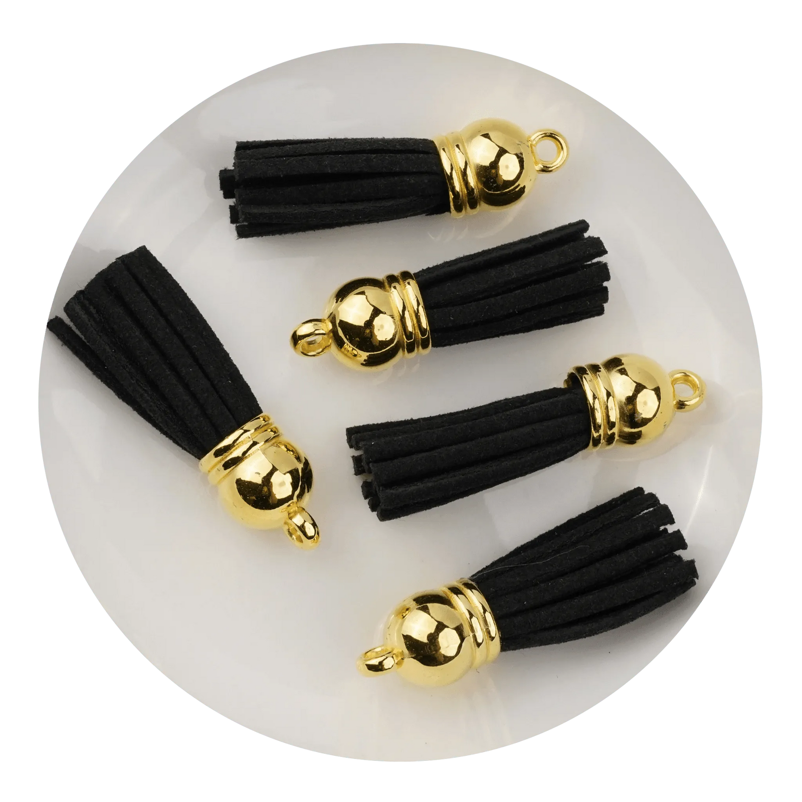 Keychain Tassel Gold Ring - Black - DIY Craft Warehouse