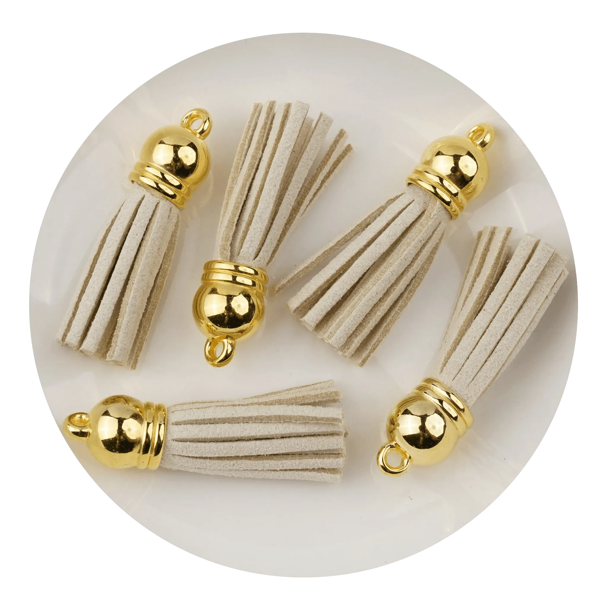 Keychain Tassel Gold Ring - Ivory - DIY Craft Warehouse DIY Craft Warehouse