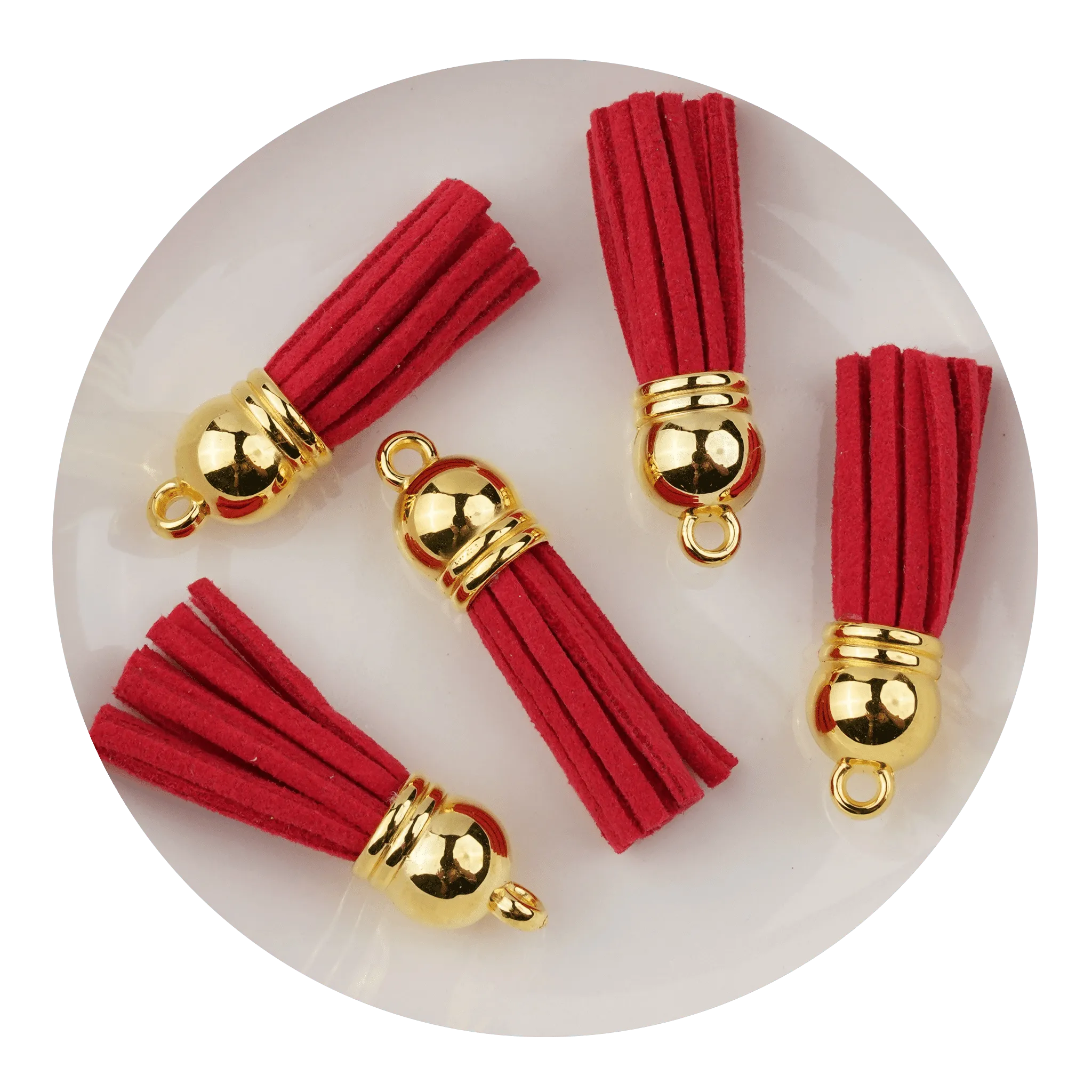 Keychain Tassel Gold Ring - Red - DIY Craft Warehouse DIY Craft Warehouse