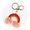 Keychain Woven Rainbow Pom with Lobster Claw - Orange & Peach - DIY Craft Warehouse DIY Craft Warehouse