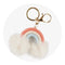 Keychain Woven Rainbow Pom with Lobster Claw - Peach & Pastel - DIY Craft Warehouse DIY Craft Warehouse