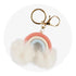 Keychain Woven Rainbow Pom with Lobster Claw - Peach & Pastel - DIY Craft Warehouse DIY Craft Warehouse
