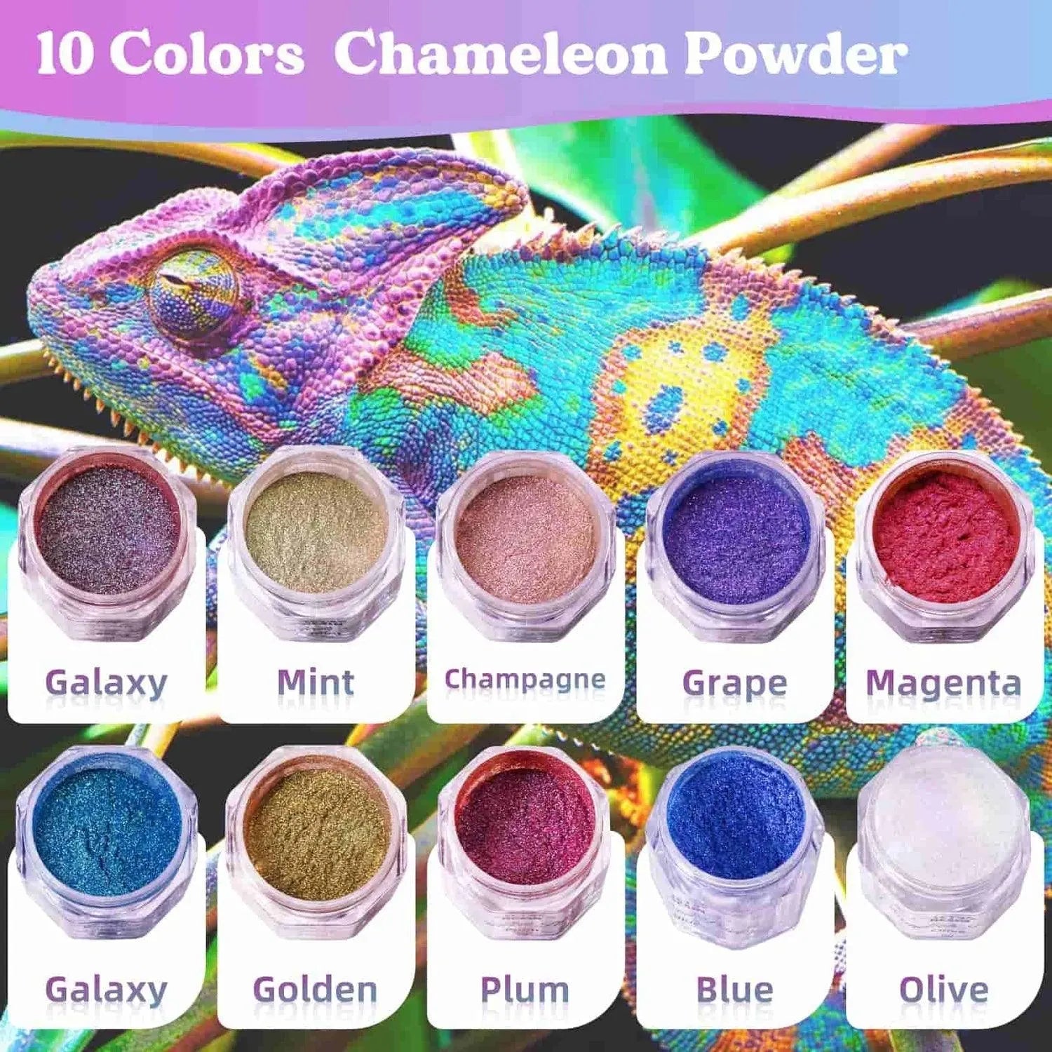 Let's Resin Chameleon Mica Powder - 10 Jar Set - DIY Craft Warehouse DIY Craft Warehouse