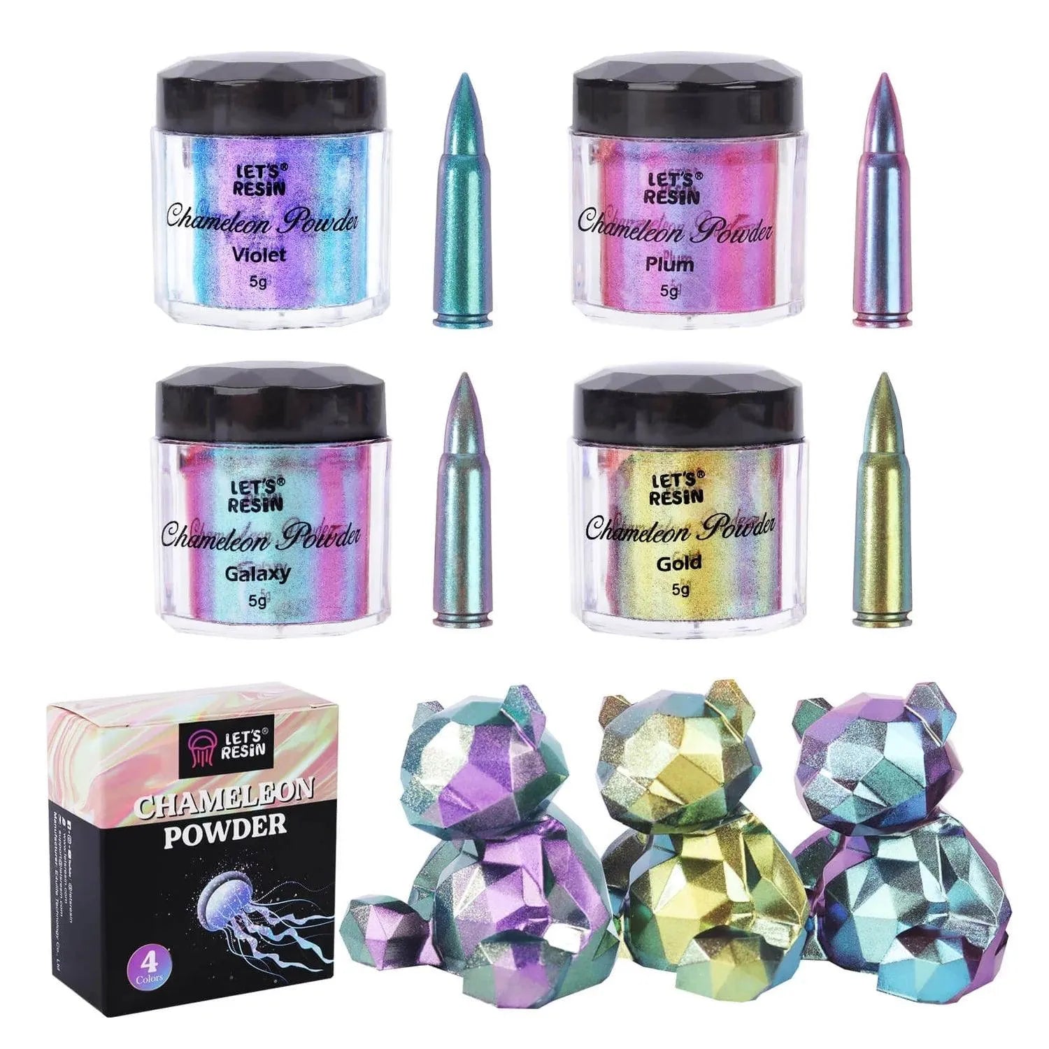 Let's Resin Chameleon Mica Powder - 4 Jar Set - DIY Craft Warehouse DIY Craft Warehouse