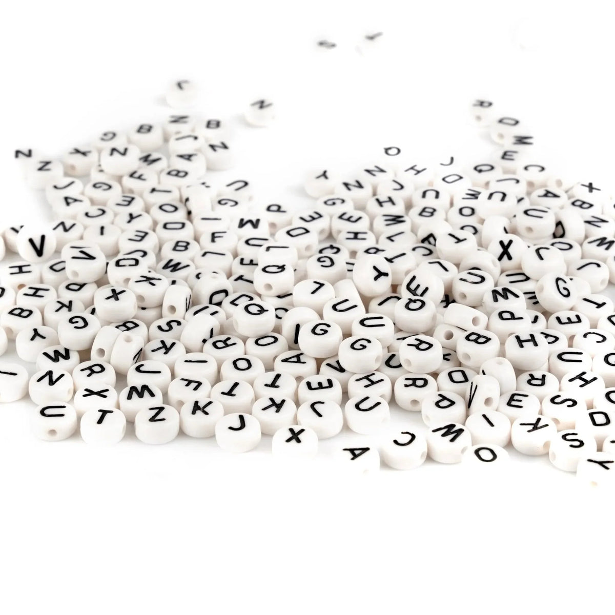 Makerbead String Letter Round String Bead - White & Black (Letter Q) | Bulk Prices ...