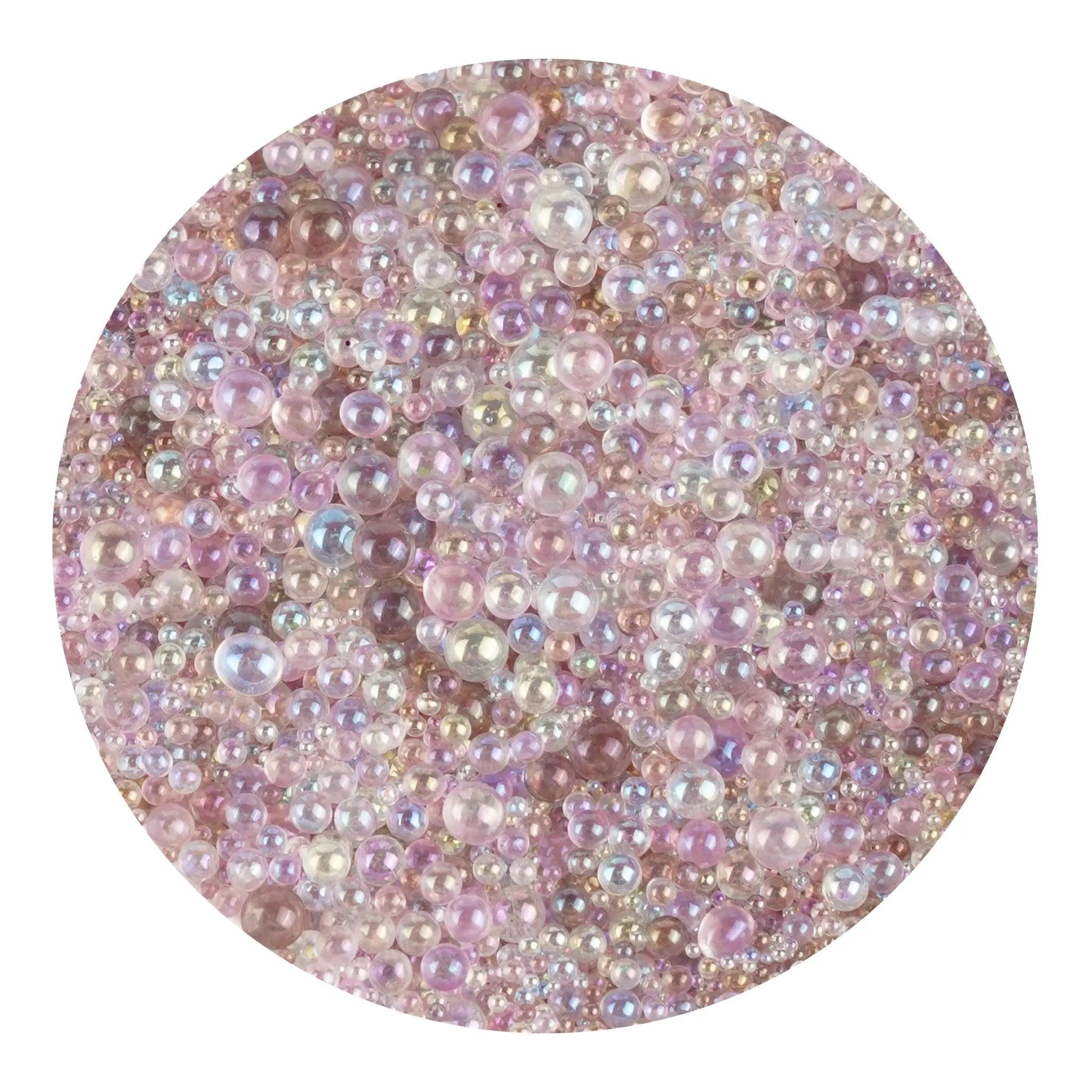 Mini Bubble Beads Glass - Light Pink Opal - DIY Craft Warehouse DIY Craft Warehouse