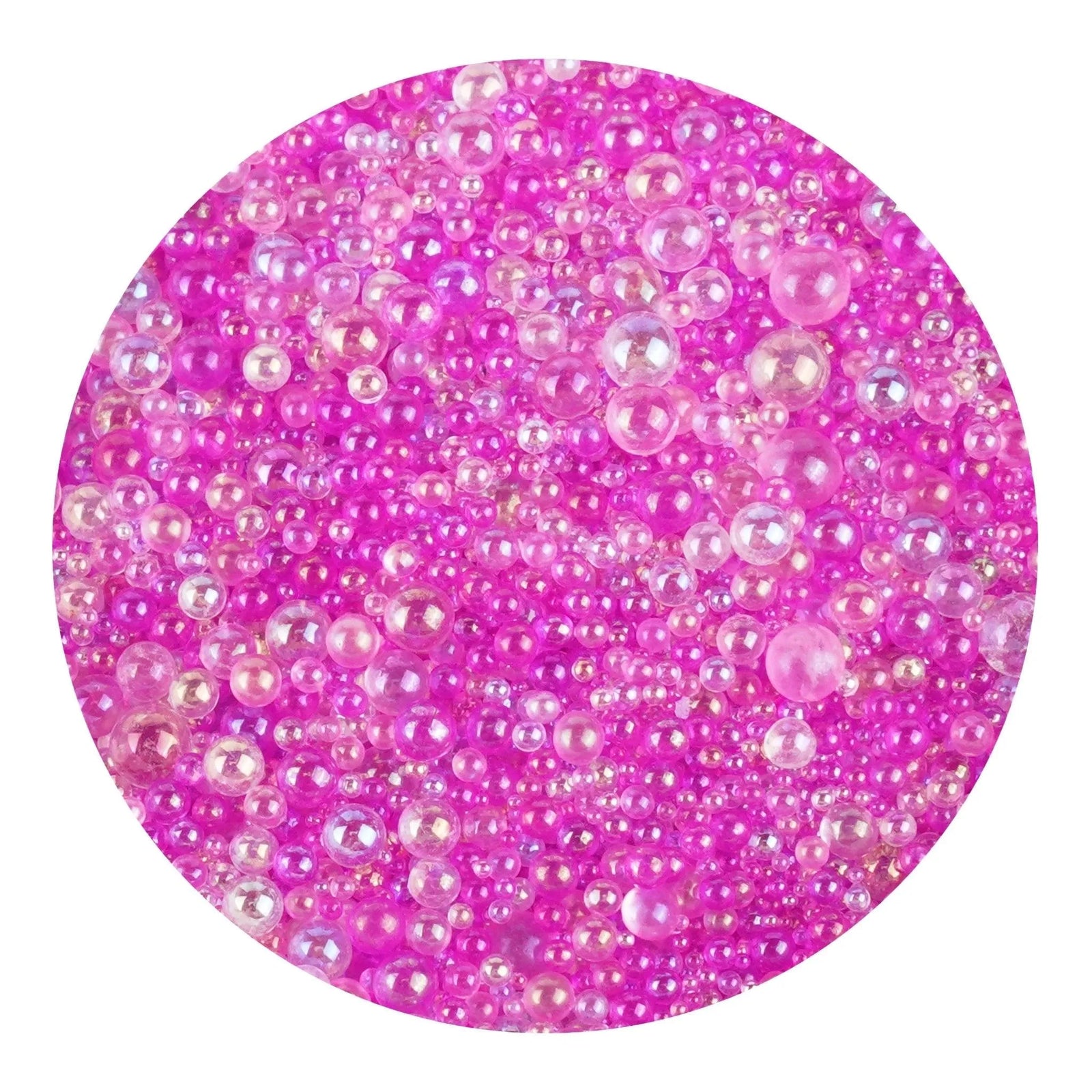 Mini Bubble Beads Glass - Fuchsia Opal - DIY Craft Warehouse