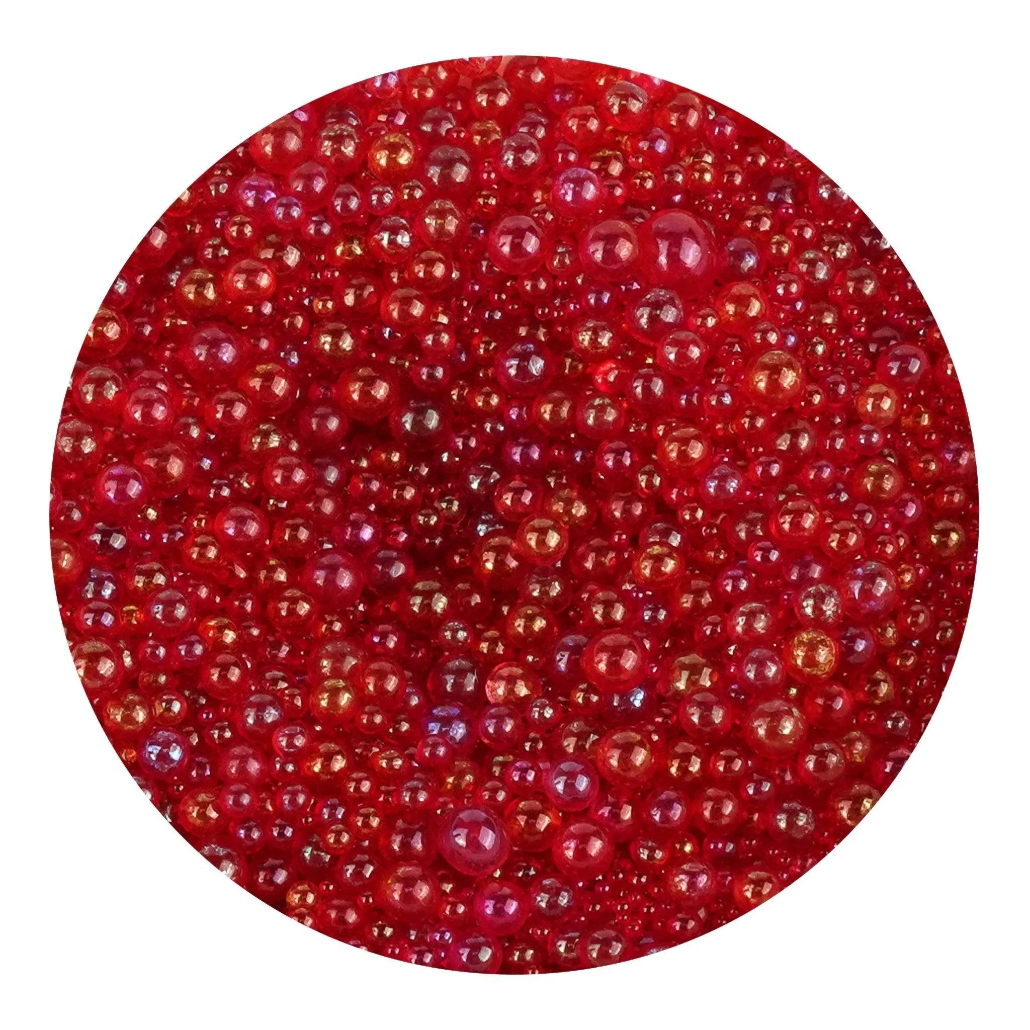 Mini Bubble Beads Glass - Red - DIY Craft Warehouse DIY Craft Warehouse