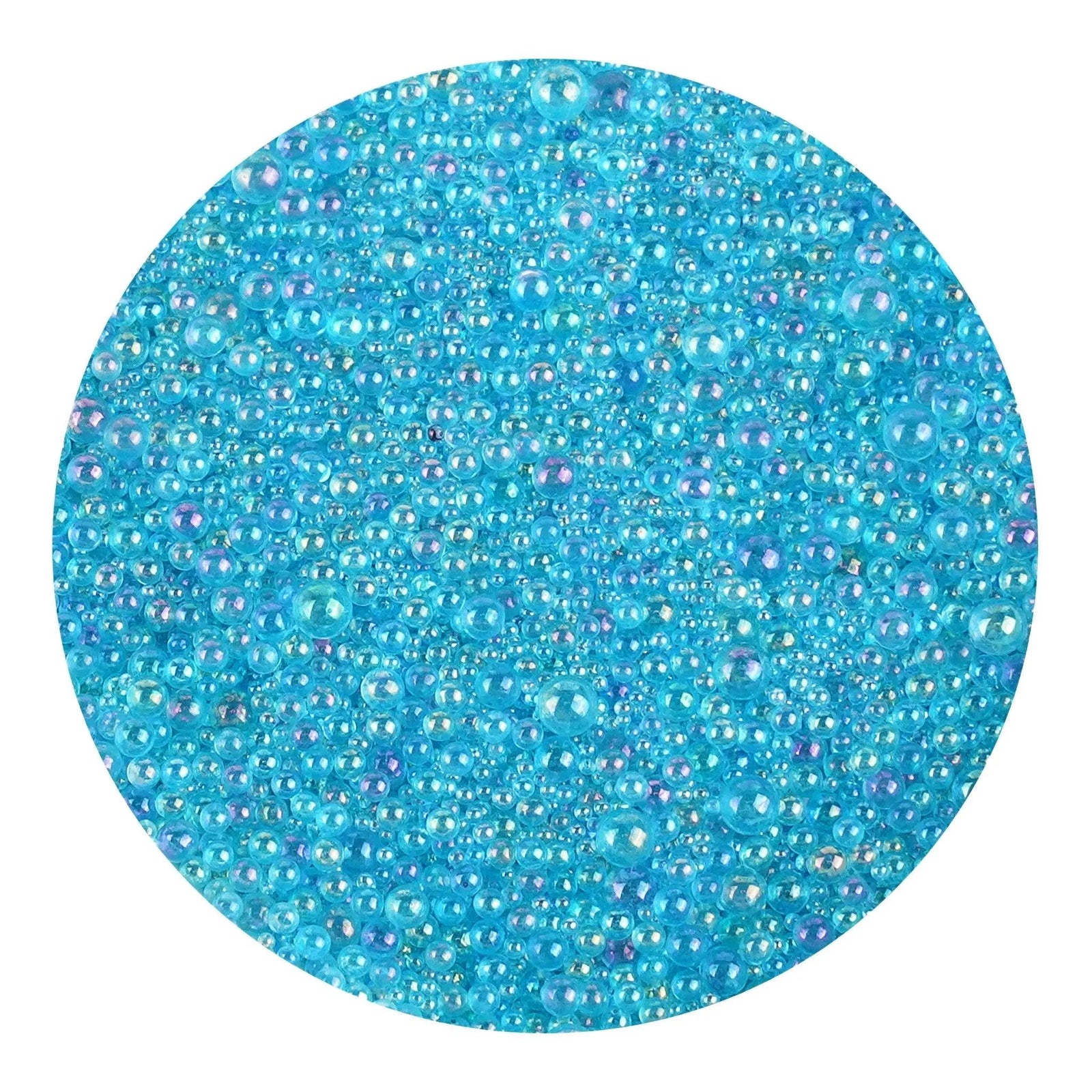 Mini Bubble Beads Glass - Sky Blue - DIY Craft Warehouse