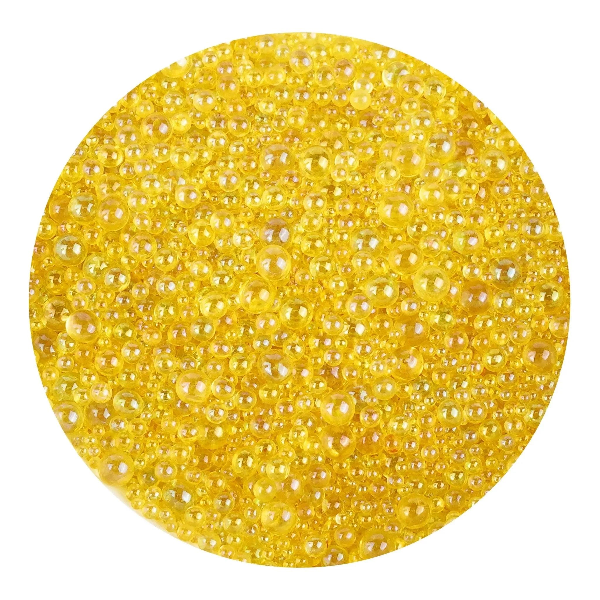 Mini Bubble Beads Glass - Yellow - DIY Craft Warehouse DIY Craft Warehouse