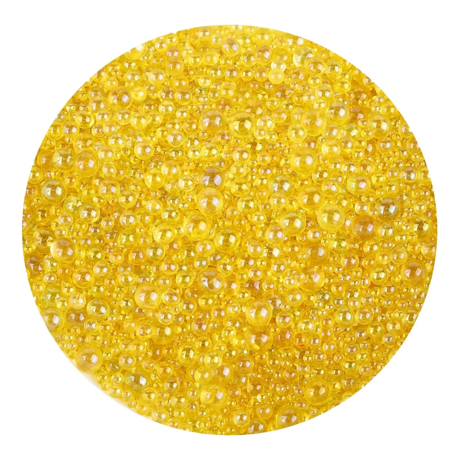 Mini Bubble Beads Glass - Yellow - DIY Craft Warehouse