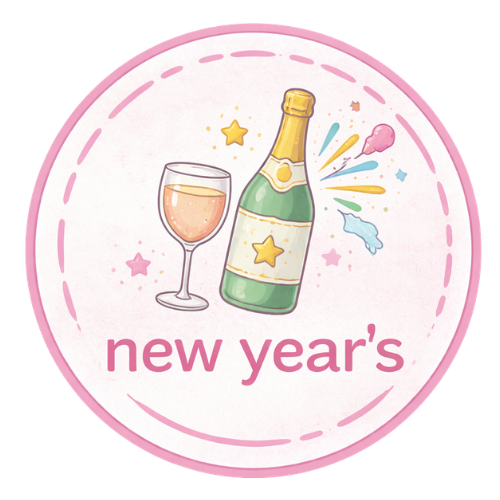 Champagne bottle, glass, and confetti for New Year's celebration, wholesale craft supplies