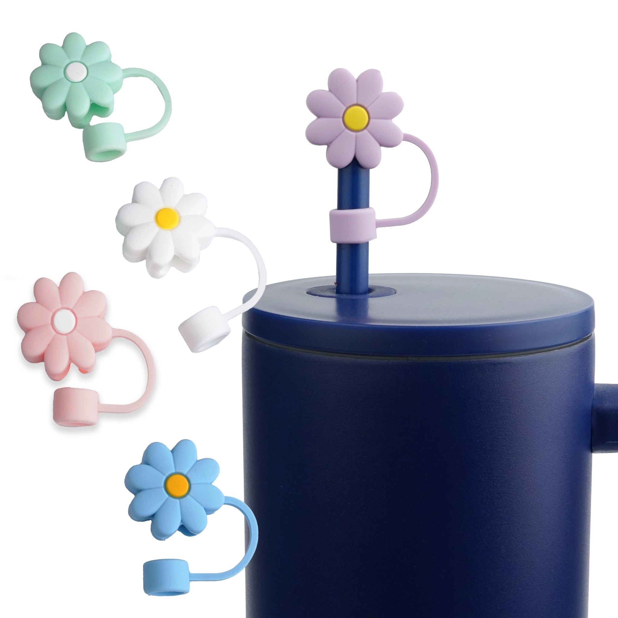 Master Maker Crafts -  Silicone Straw Topper - Assorted Pastel Daisies (5 Toppers) | Master Maker Crafts - Wholesale Craft Supplies - Fast Shipping from Ohio DIY Craft Warehouse