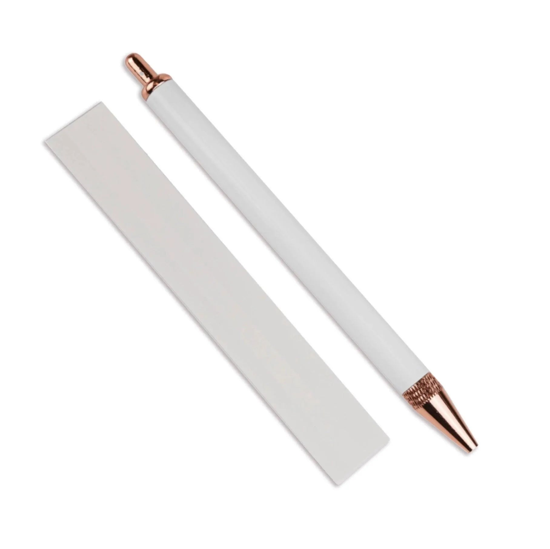 Pen Sublimation Blank No Clip - White & Rose Gold - DIY Craft Warehouse DIY Craft Warehouse