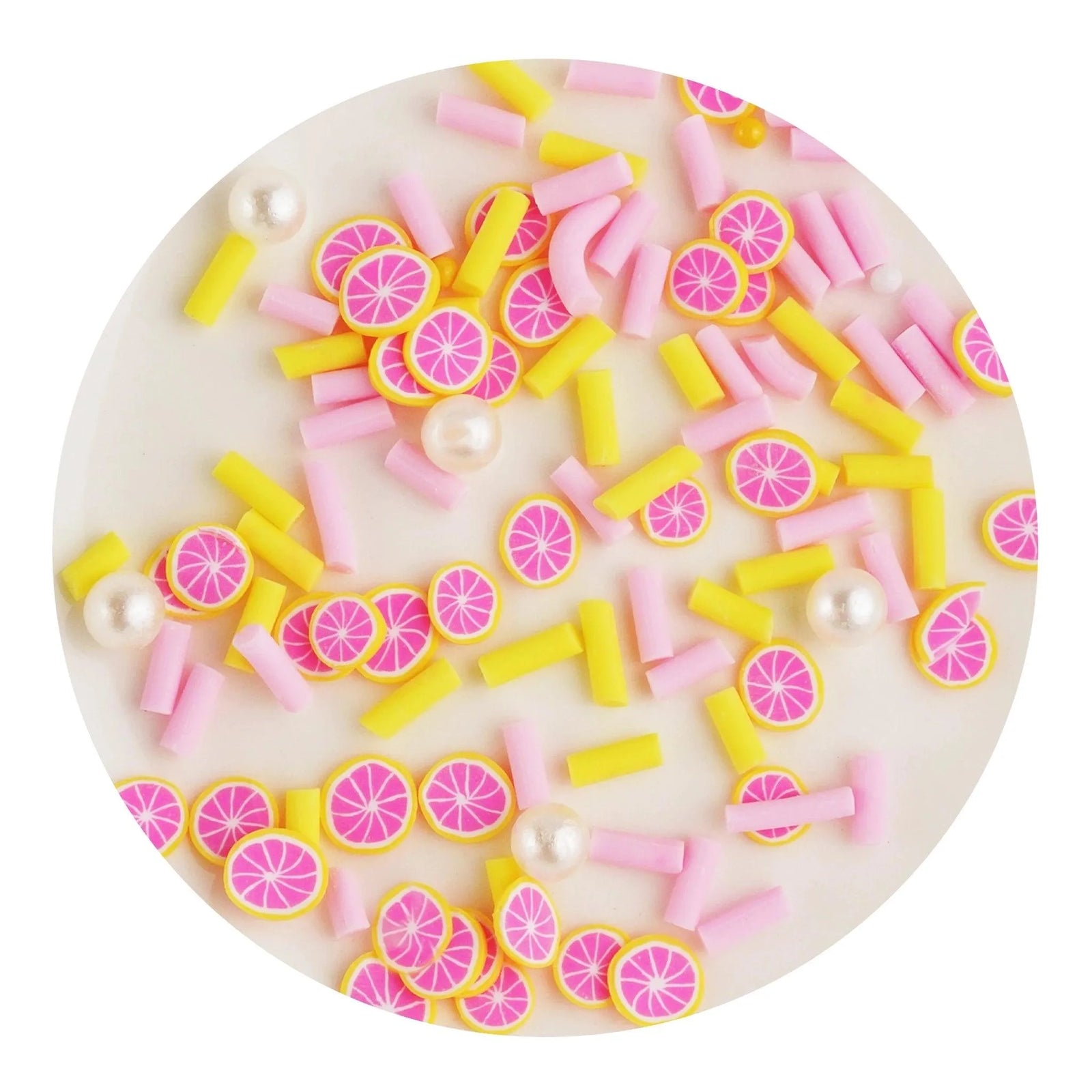 Poly Clay Slices - Grapefruit & Pearl Sprinkles - DIY Craft Warehouse