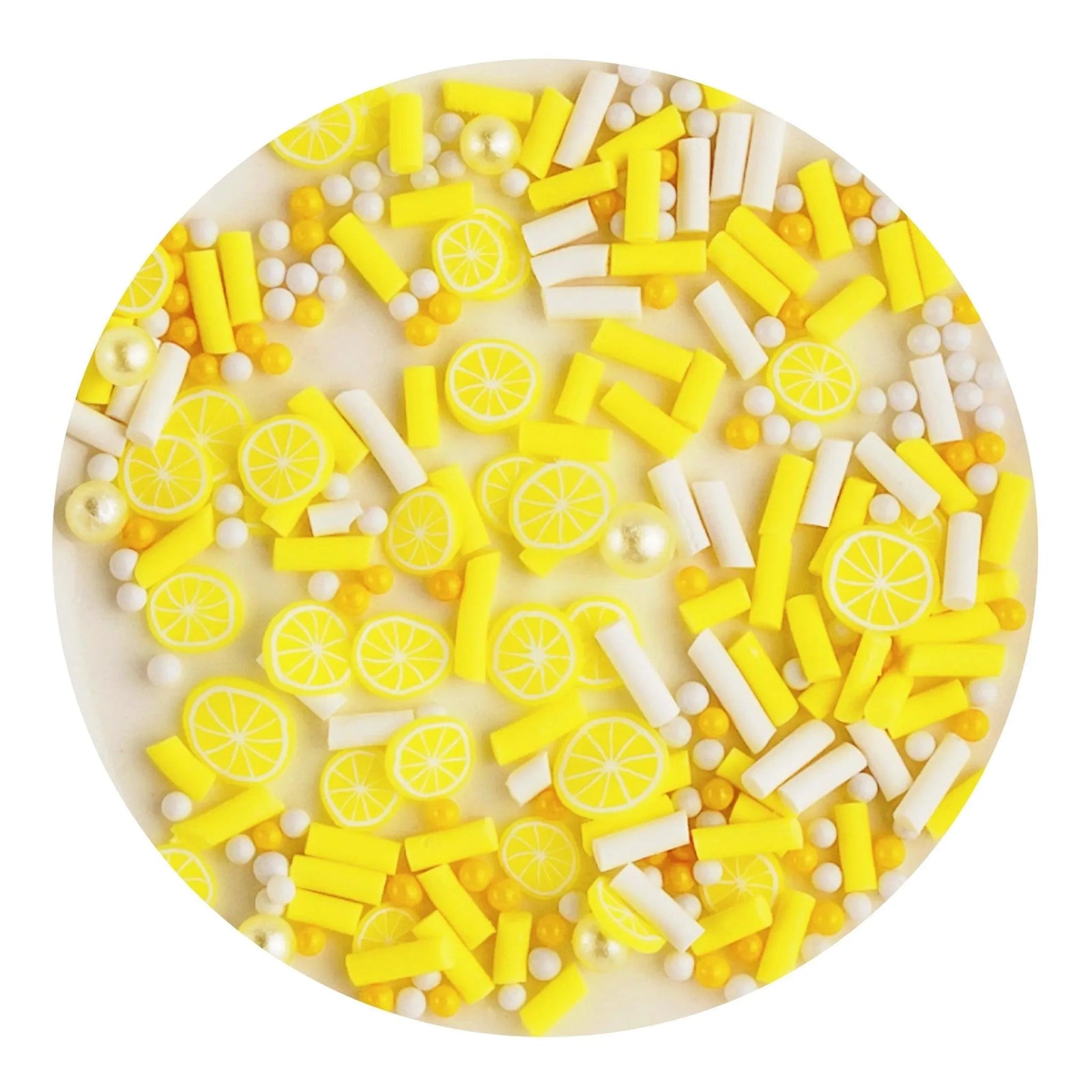 Poly Clay Slices - Lemon & Pearl Sprinkles - DIY Craft Warehouse