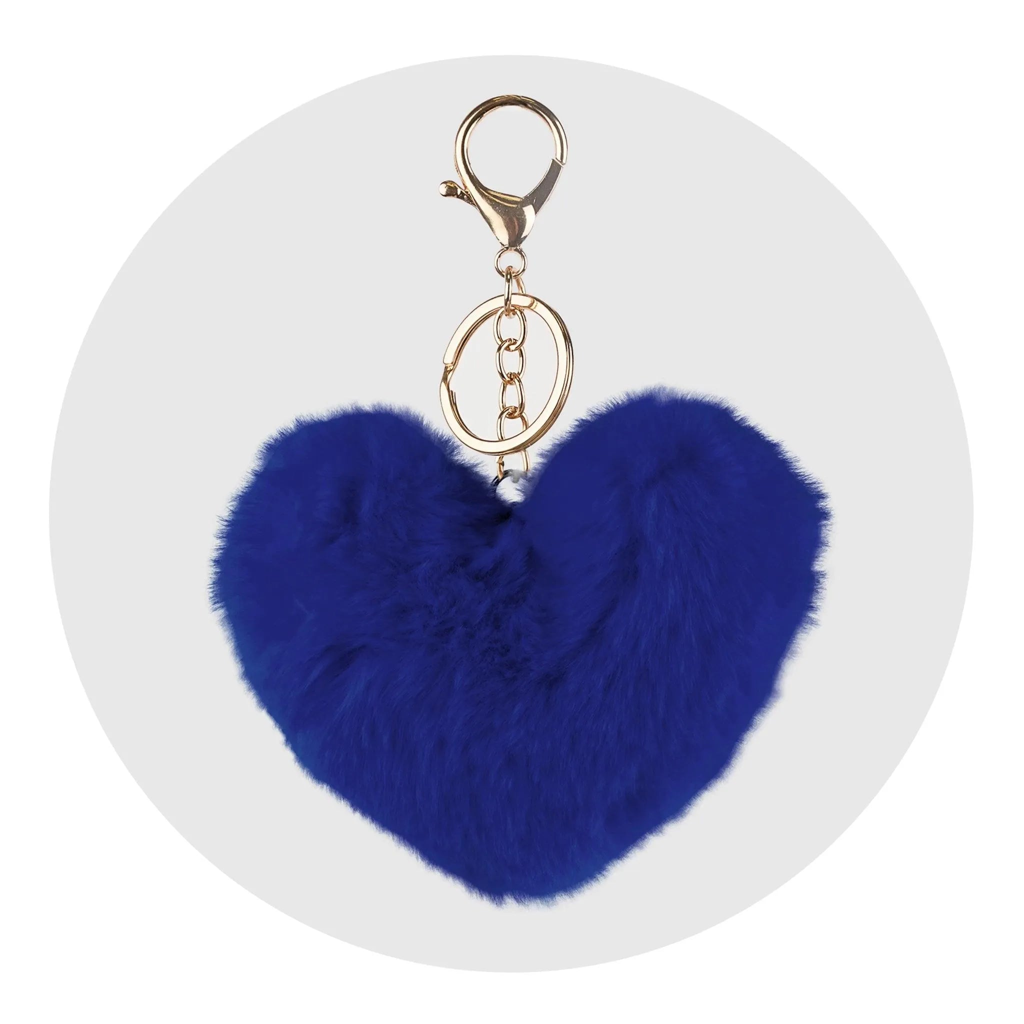 Pom Pom Heart Key Chain - Blue - DIY Craft Warehouse DIY Craft Warehouse