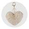 Pom Pom Heart Key Chain - Ivory - DIY Craft Warehouse DIY Craft Warehouse