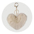 Pom Pom Heart Key Chain - Ivory - DIY Craft Warehouse DIY Craft Warehouse