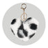 Pom Pom Heart Key Chain - Light Gray & Black Leopard - DIY Craft Warehouse DIY Craft Warehouse