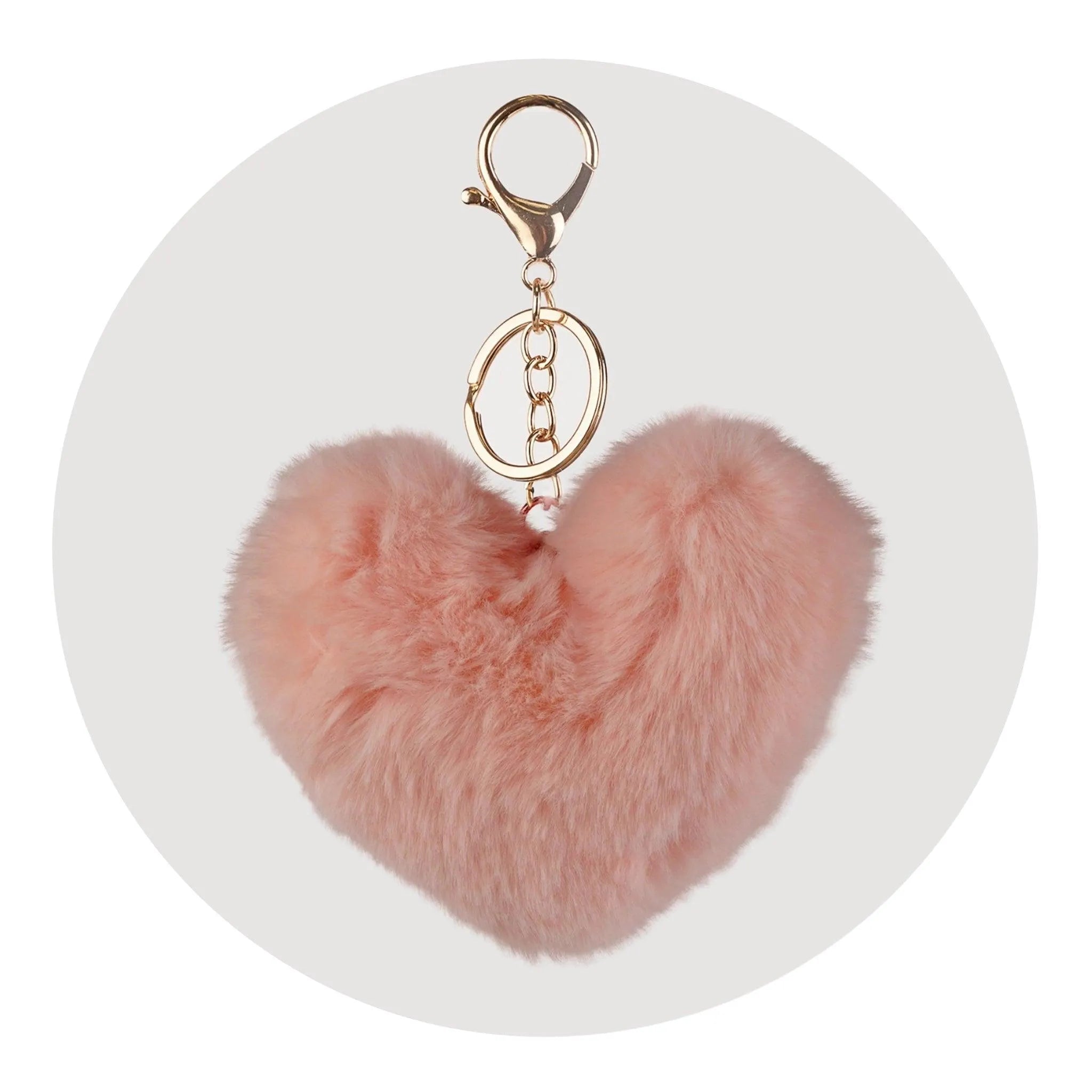 Pom Pom Heart Key Chain - Soft Pink - DIY Craft Warehouse DIY Craft Warehouse