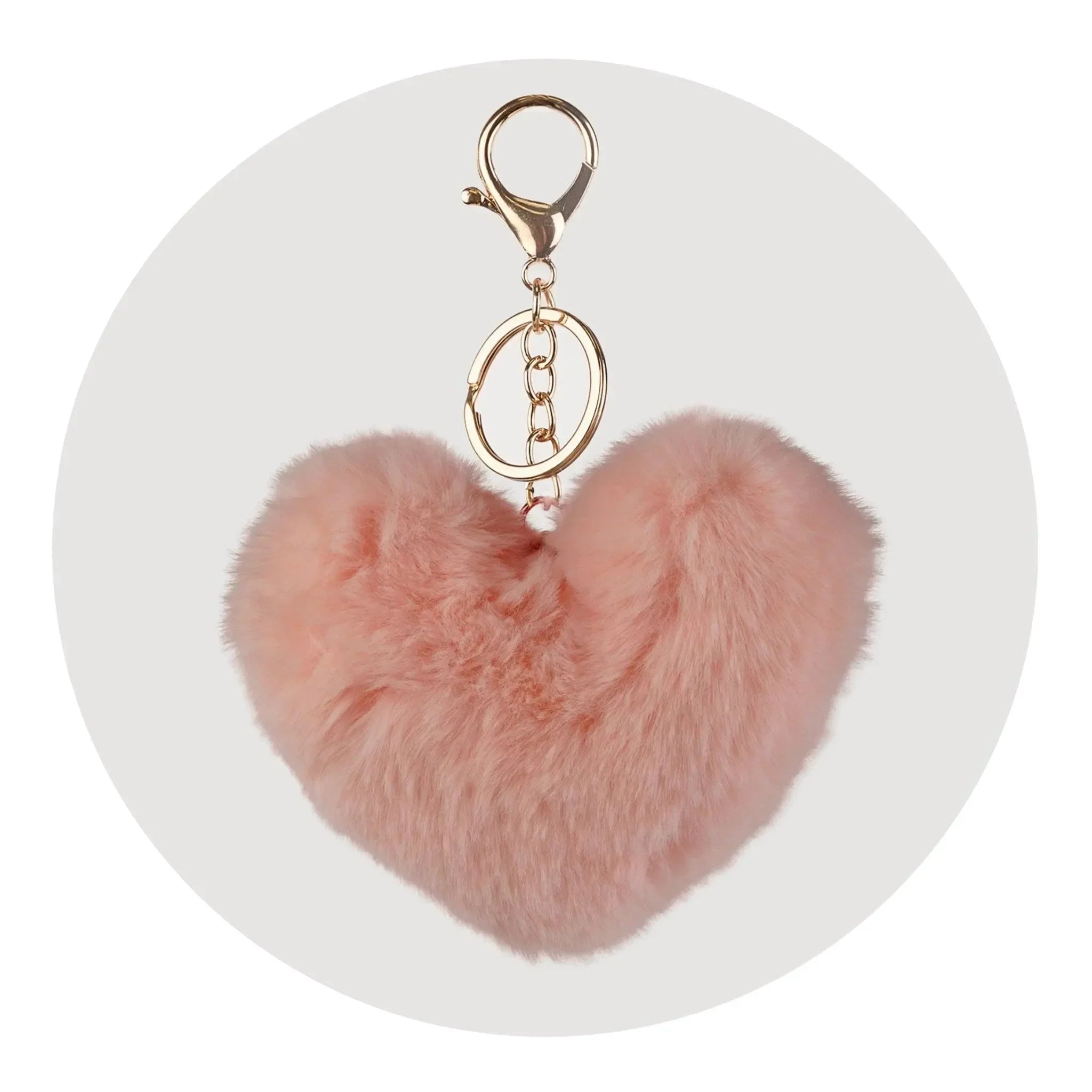 Pom Pom Heart Key Chain - Soft Pink | Master Maker Crafts