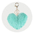 Pom Pom Heart Key Chain - Water Green - DIY Craft Warehouse DIY Craft Warehouse