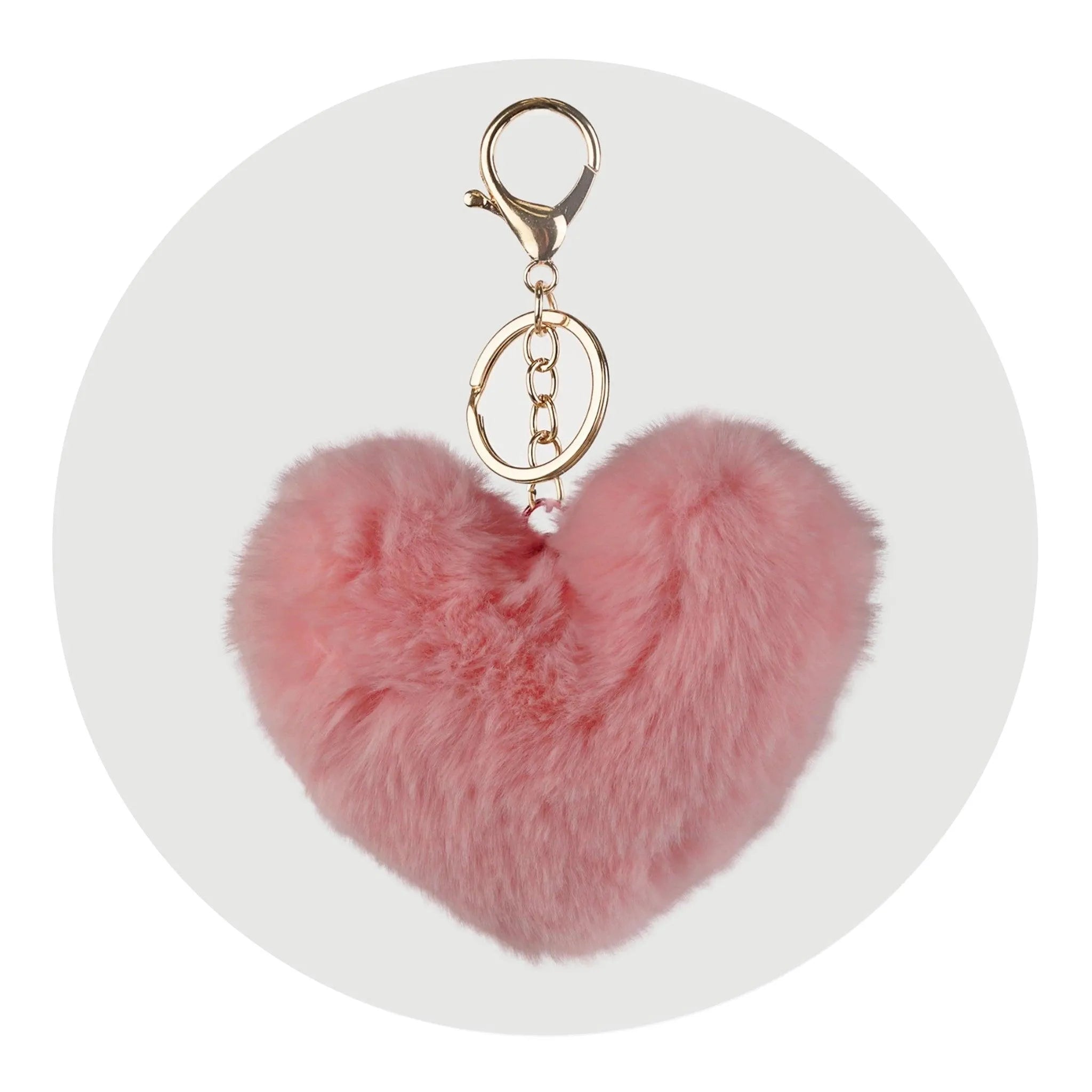 Pom Pom Heart Key Chain - Water Pink - DIY Craft Warehouse DIY Craft Warehouse