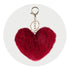 Pom Pom Heart Key Chain - Wine Red - DIY Craft Warehouse DIY Craft Warehouse