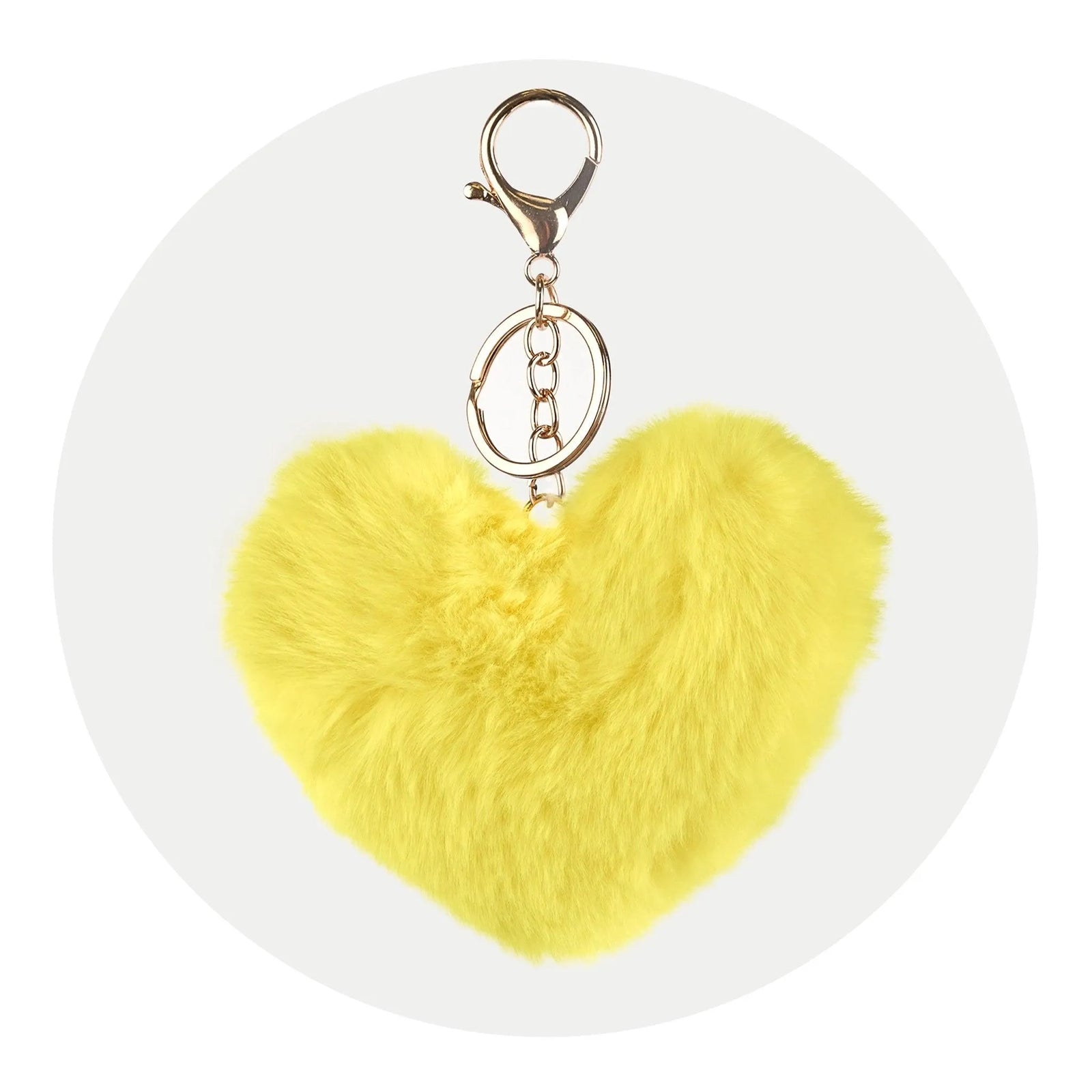 Pom Pom Heart Key Chain - Yellow - DIY Craft Warehouse