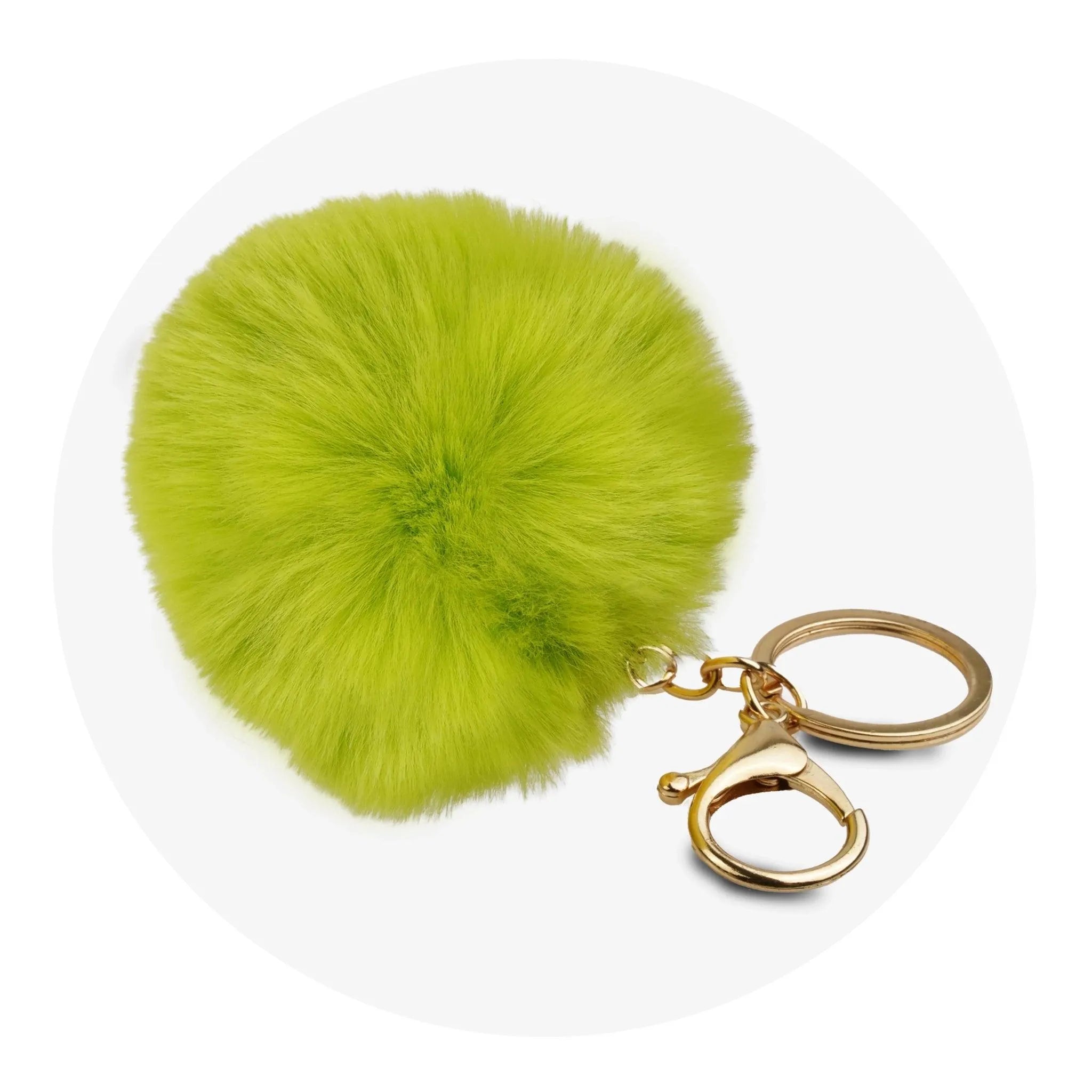 Pom Pom Round Key Chain - Light Green - DIY Craft Warehouse DIY Craft Warehouse