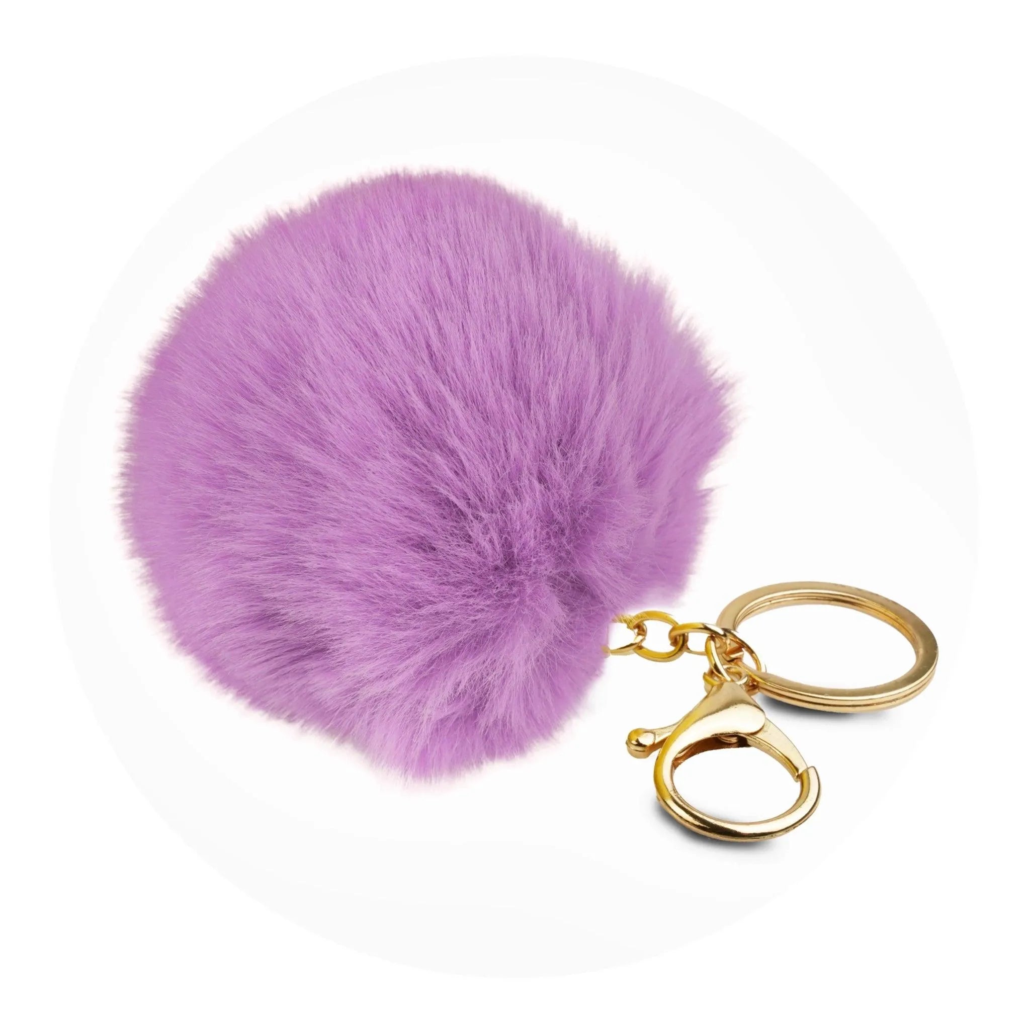 Pom Pom Round Key Chain - Light Purple - DIY Craft Warehouse DIY Craft Warehouse