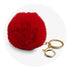 Pom Pom Round Key Chain - Red - DIY Craft Warehouse DIY Craft Warehouse